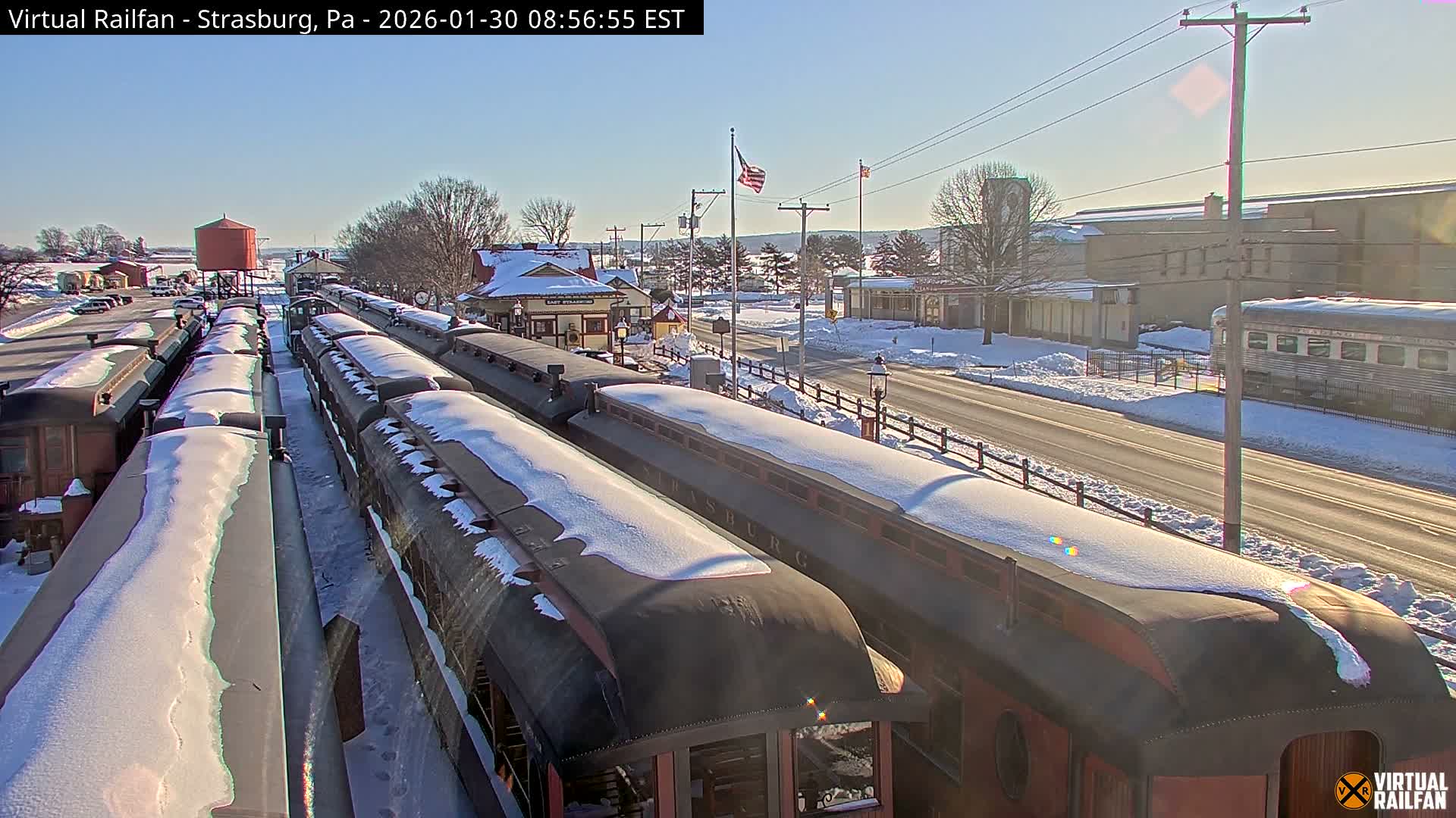 Pennsylvania, Strasburg Railroad Station & Railroad Museum of Museum Pennsylvania PTZ Live Cam - Strasburg, Lancaster, Pennsylvania, USA