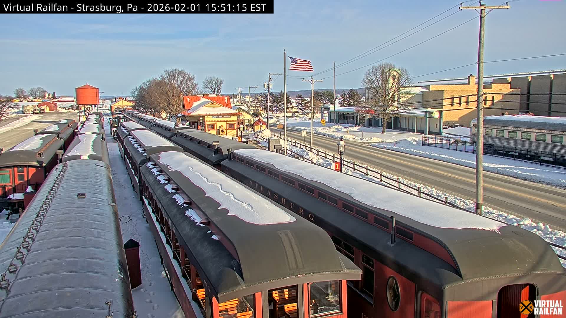 Pennsylvania, Strasburg Railroad Station & Railroad Museum of Museum Pennsylvania PTZ Live Cam - Strasburg, Lancaster, Pennsylvania, USA