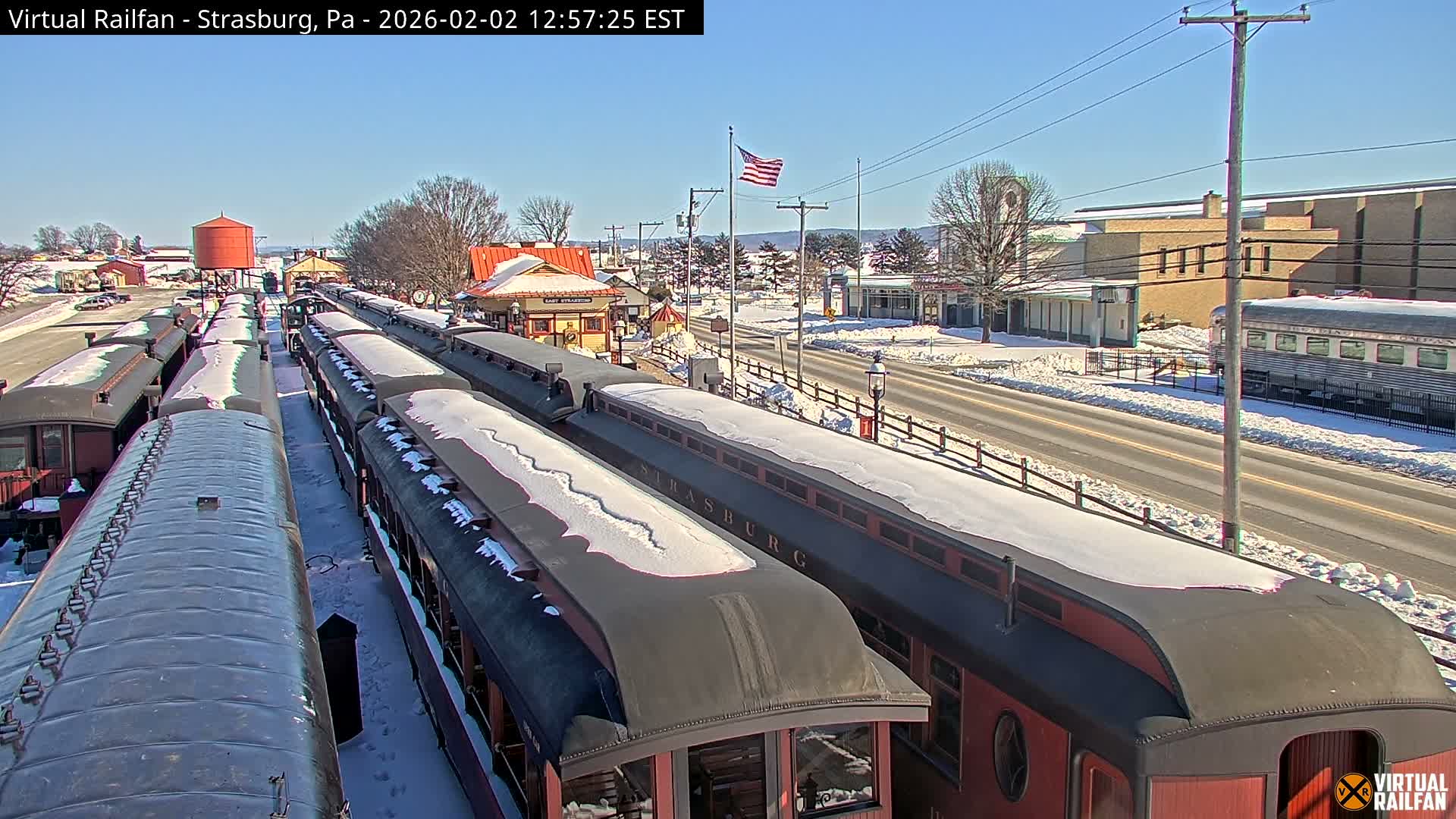 Pennsylvania, Strasburg Railroad Station & Railroad Museum of Museum Pennsylvania PTZ Live Cam - Strasburg, Lancaster, Pennsylvania, USA