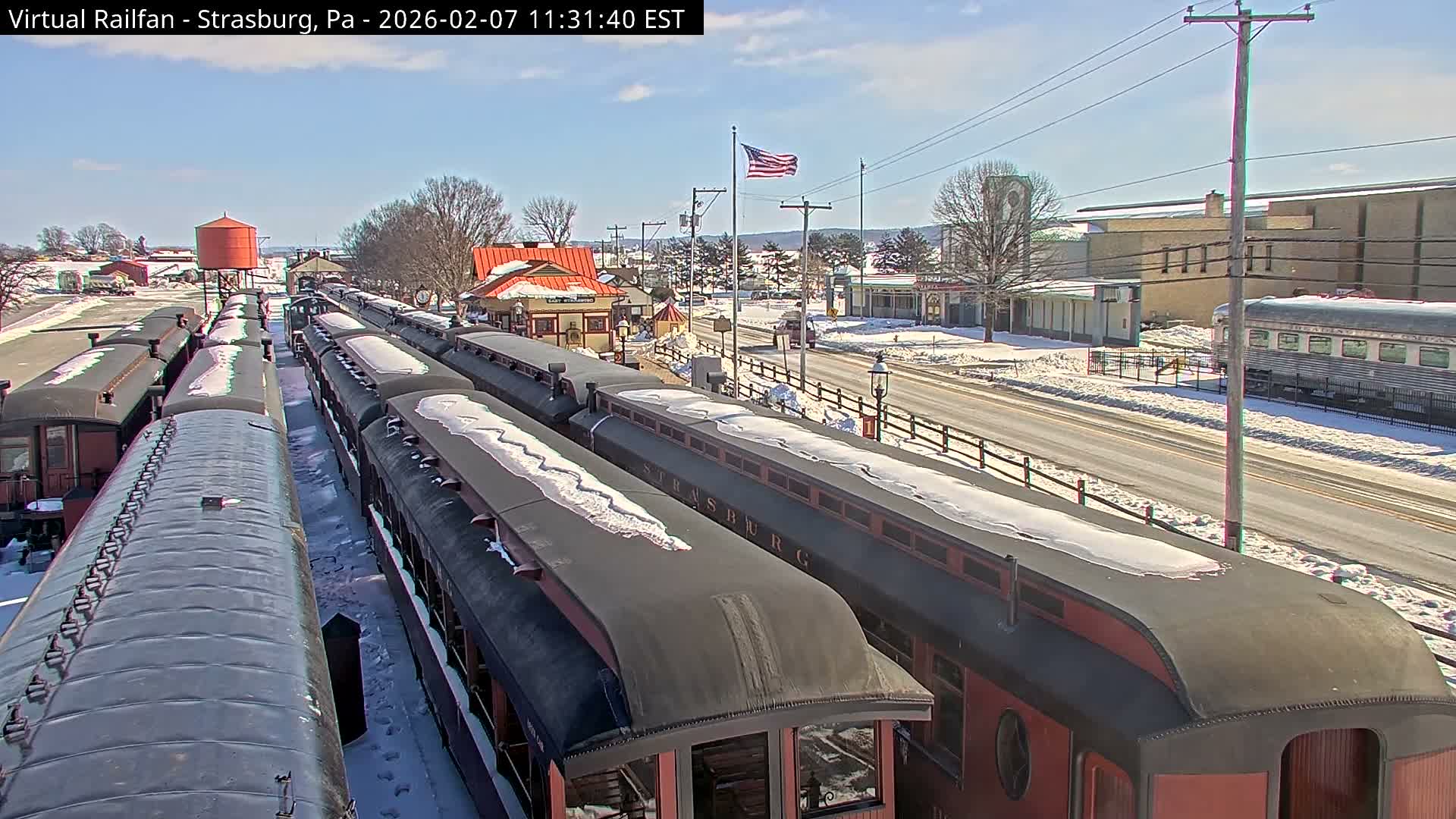 Pennsylvania, Strasburg Railroad Station & Railroad Museum of Museum Pennsylvania PTZ Live Cam - Strasburg, Lancaster, Pennsylvania, USA