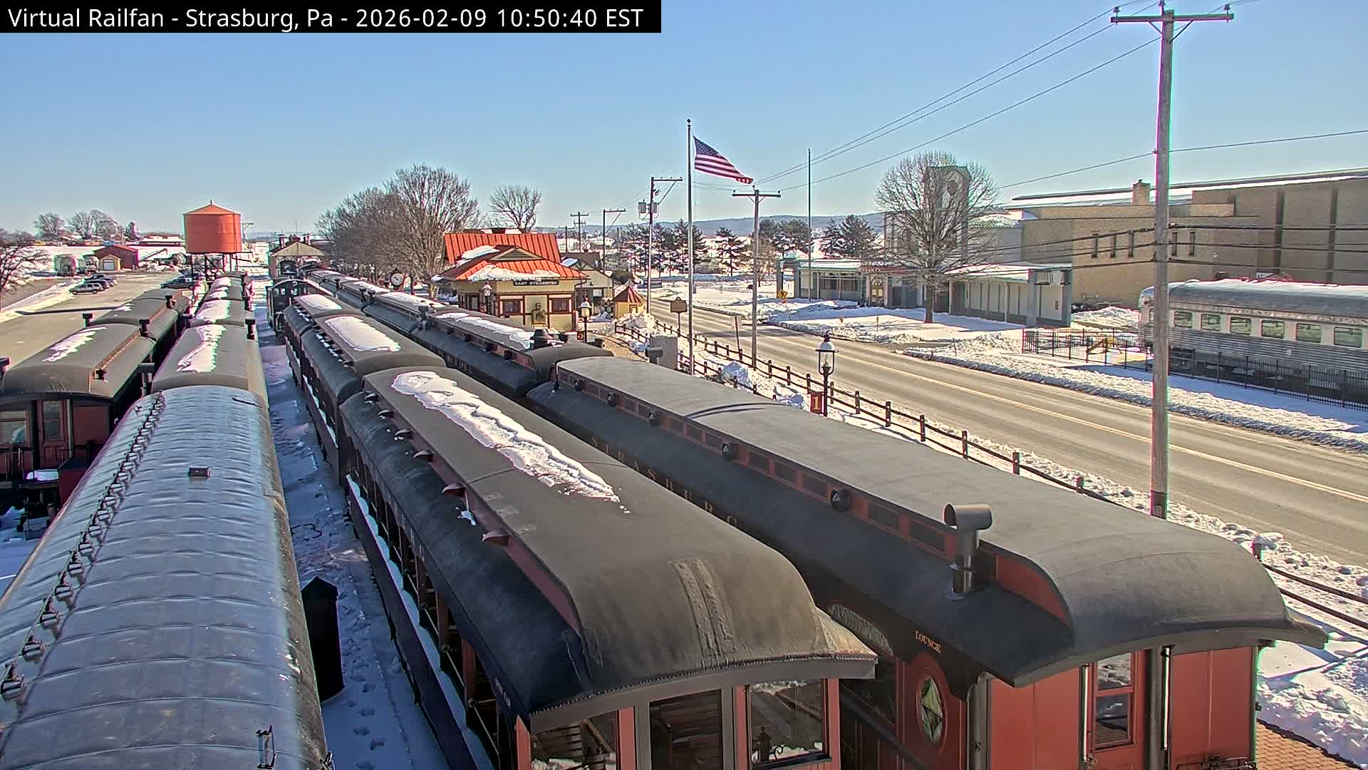 Pennsylvania, Strasburg Railroad Station & Railroad Museum of Museum Pennsylvania PTZ Live Cam - Strasburg, Lancaster, Pennsylvania, USA