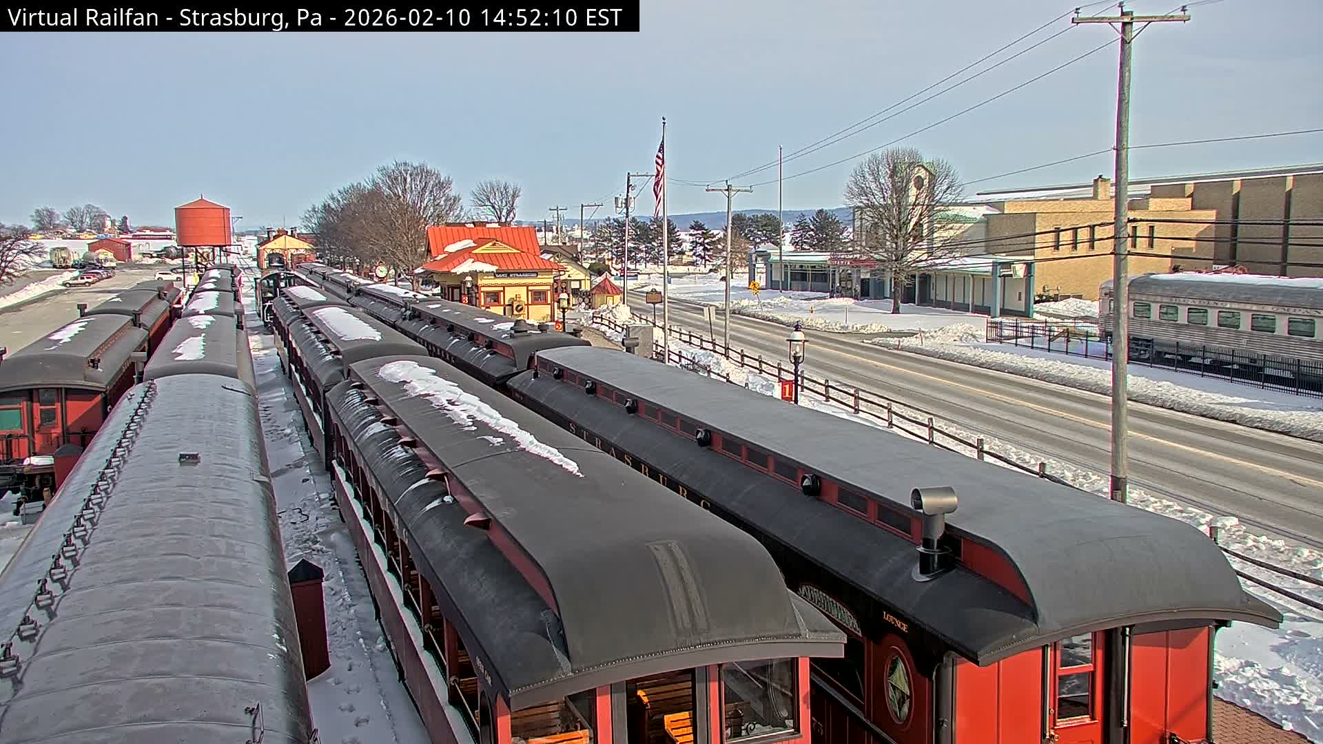 Pennsylvania, Strasburg Railroad Station & Railroad Museum of Museum Pennsylvania PTZ Live Cam - Strasburg, Lancaster, Pennsylvania, USA
