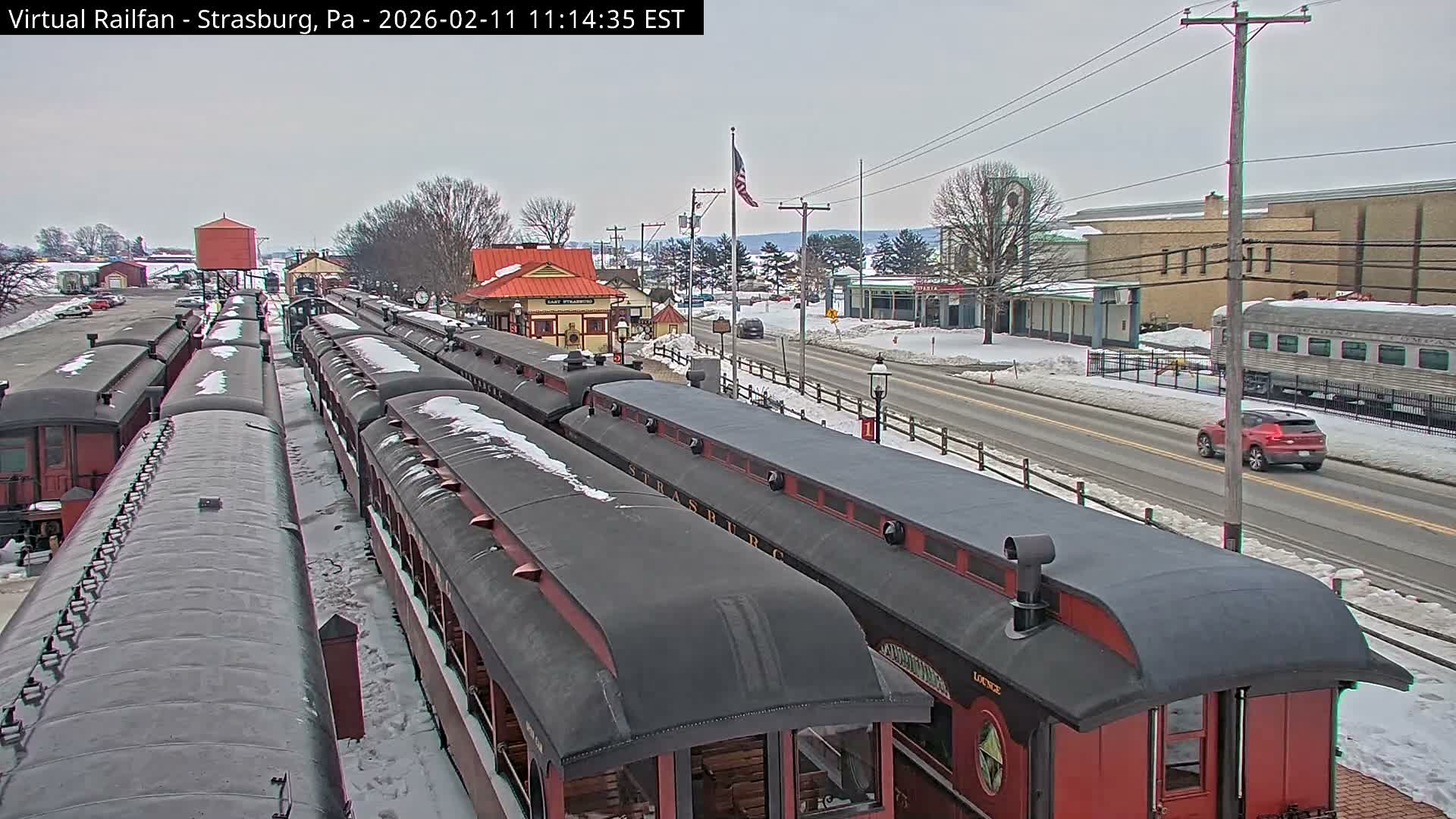 Pennsylvania, Strasburg Railroad Station & Railroad Museum of Museum Pennsylvania PTZ Live Cam - Strasburg, Lancaster, Pennsylvania, USA