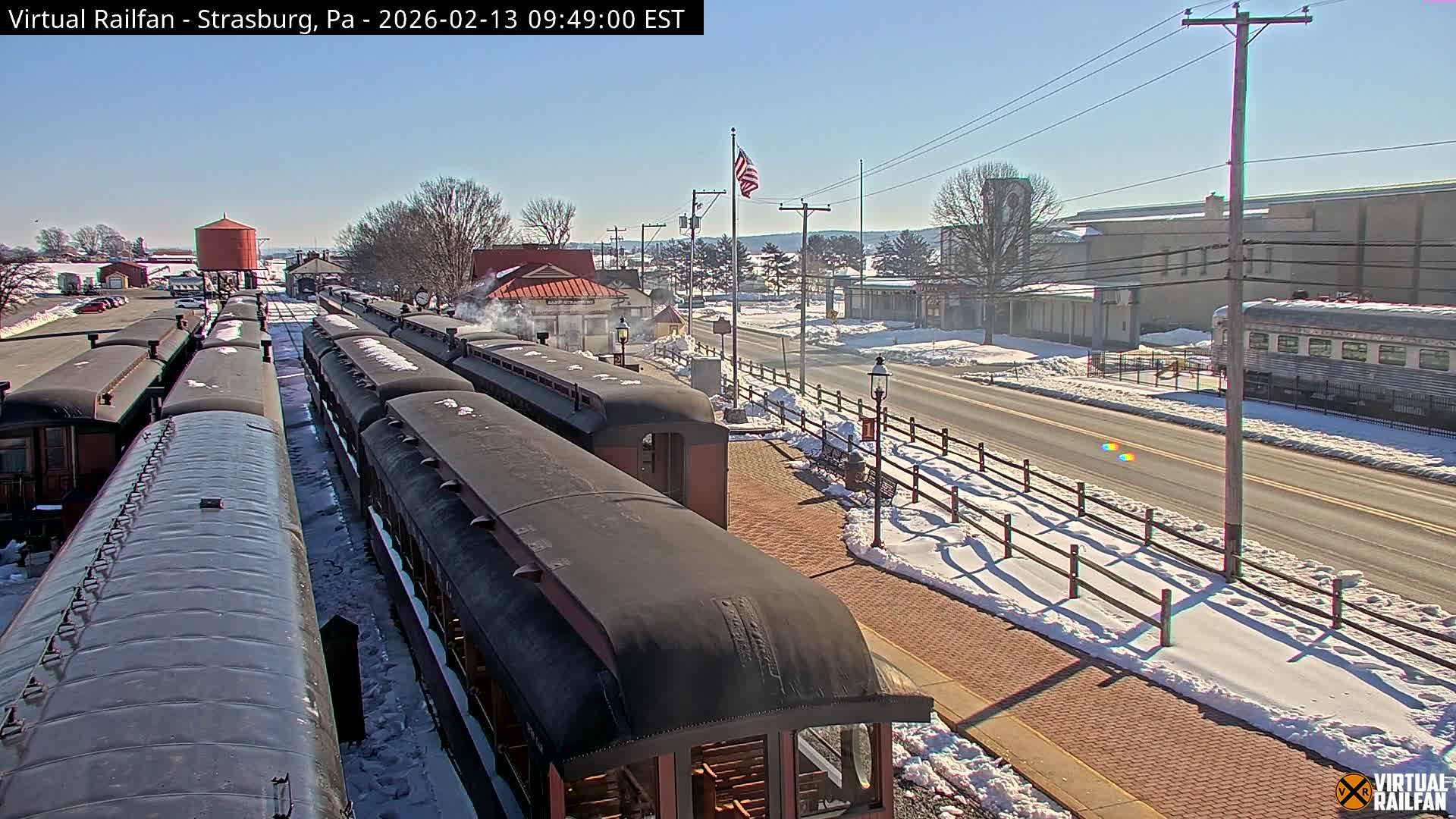 Pennsylvania, Strasburg Railroad Station & Railroad Museum of Museum Pennsylvania PTZ Live Cam - Strasburg, Lancaster, Pennsylvania, USA