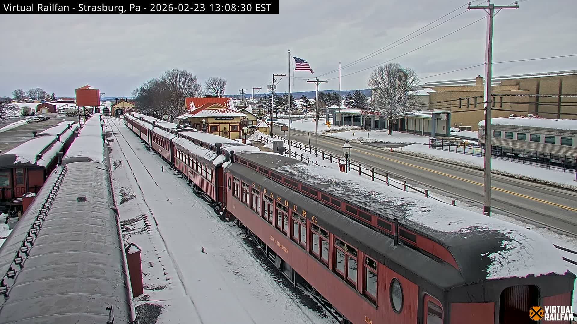 Pennsylvania, Strasburg Railroad Station & Railroad Museum of Museum Pennsylvania PTZ Live Cam - Strasburg, Lancaster, Pennsylvania, USA