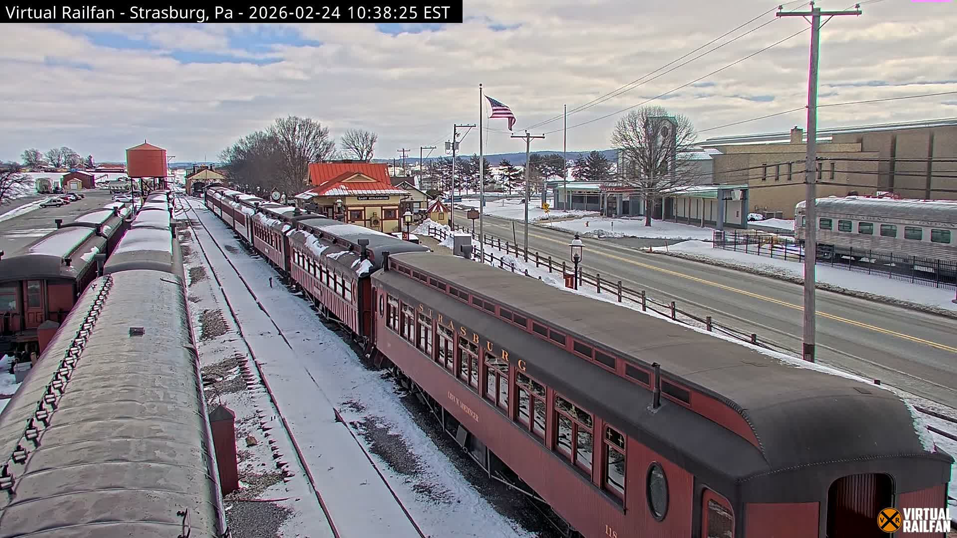 Pennsylvania, Strasburg Railroad Station & Railroad Museum of Museum Pennsylvania PTZ Live Cam - Strasburg, Lancaster, Pennsylvania, USA