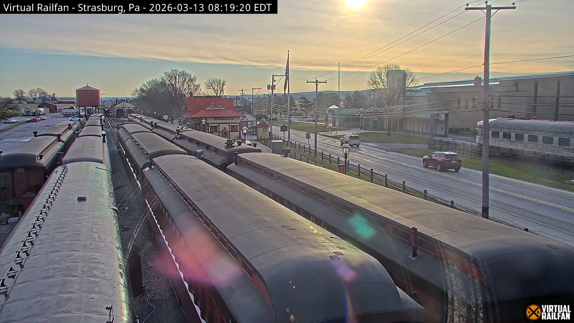 Pennsylvania, Strasburg Railroad Station & Railroad Museum of Museum Pennsylvania PTZ Live Cam - Strasburg, Lancaster, Pennsylvania, USA