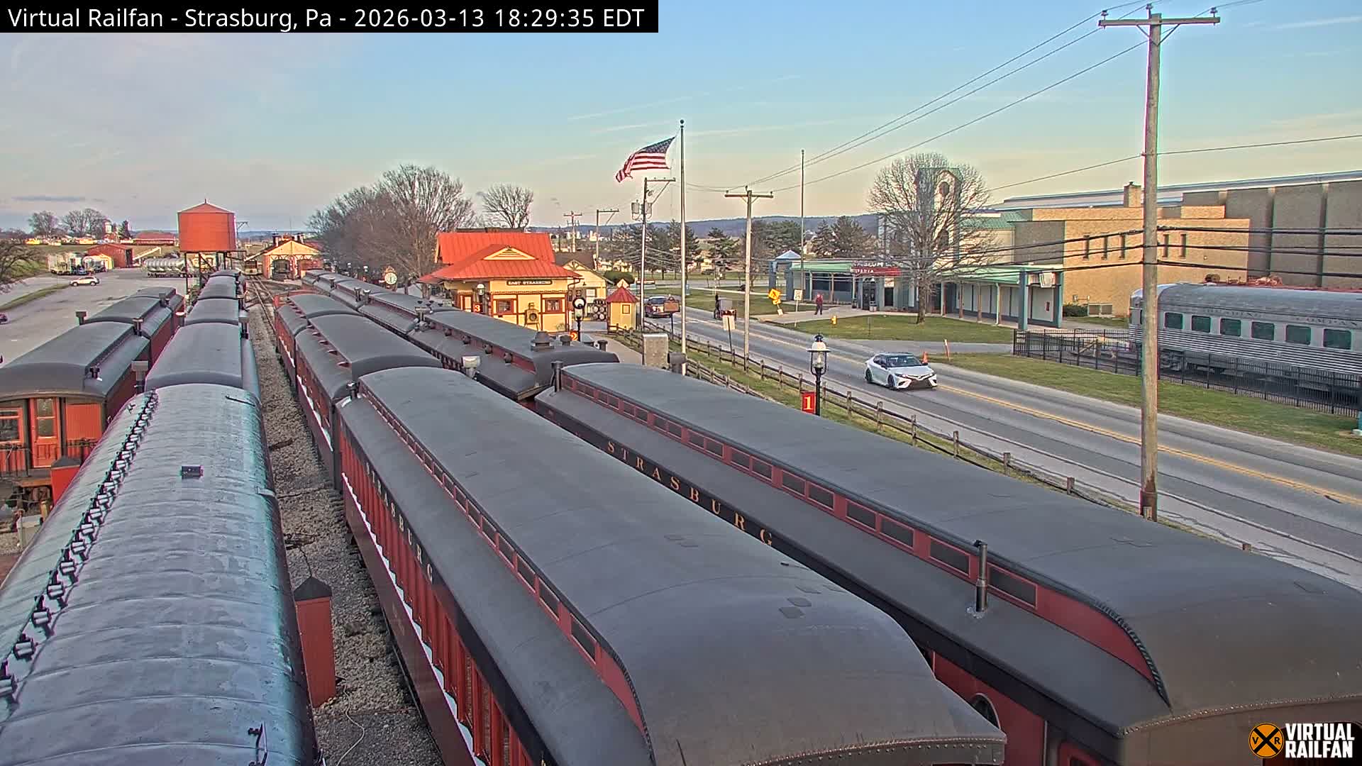 Pennsylvania, Strasburg Railroad Station & Railroad Museum of Museum Pennsylvania PTZ Live Cam - Strasburg, Lancaster, Pennsylvania, USA
