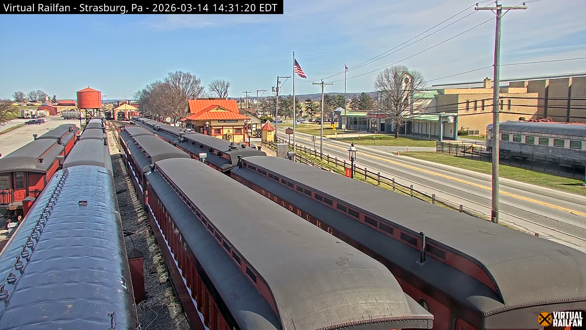 Pennsylvania, Strasburg Railroad Station & Railroad Museum of Museum Pennsylvania PTZ Live Cam - Strasburg, Lancaster, Pennsylvania, USA