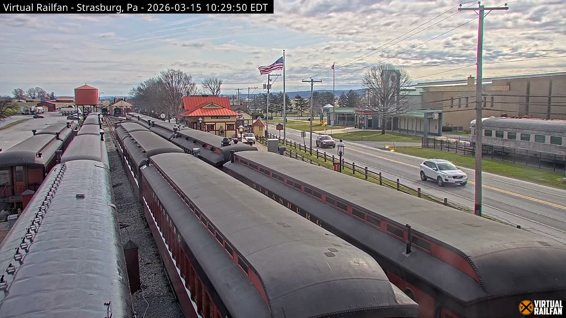 Pennsylvania, Strasburg Railroad Station & Railroad Museum of Museum Pennsylvania PTZ Live Cam - Strasburg, Lancaster, Pennsylvania, USA