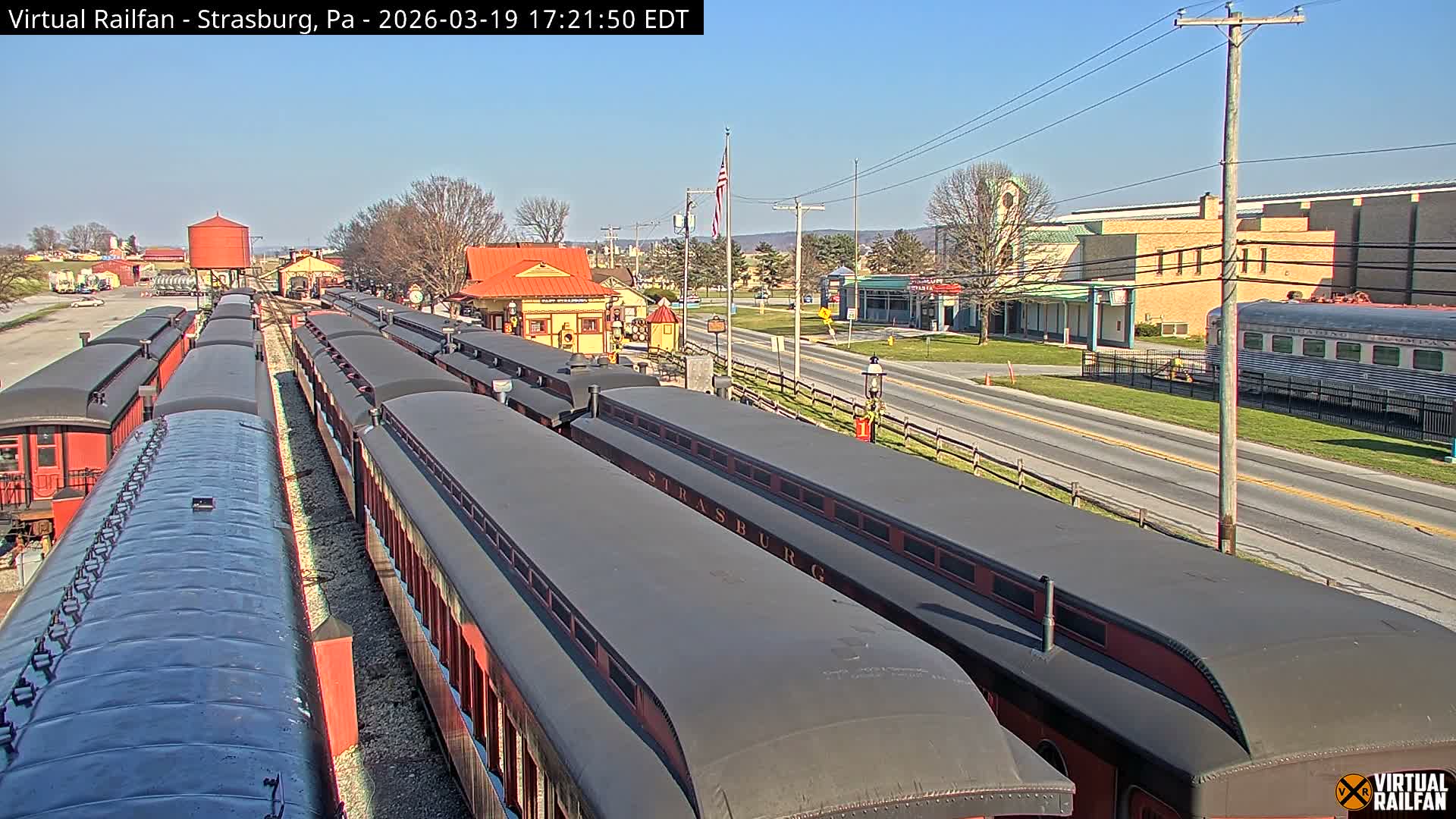 Pennsylvania, Strasburg Railroad Station & Railroad Museum of Museum Pennsylvania PTZ Live Cam - Strasburg, Lancaster, Pennsylvania, USA