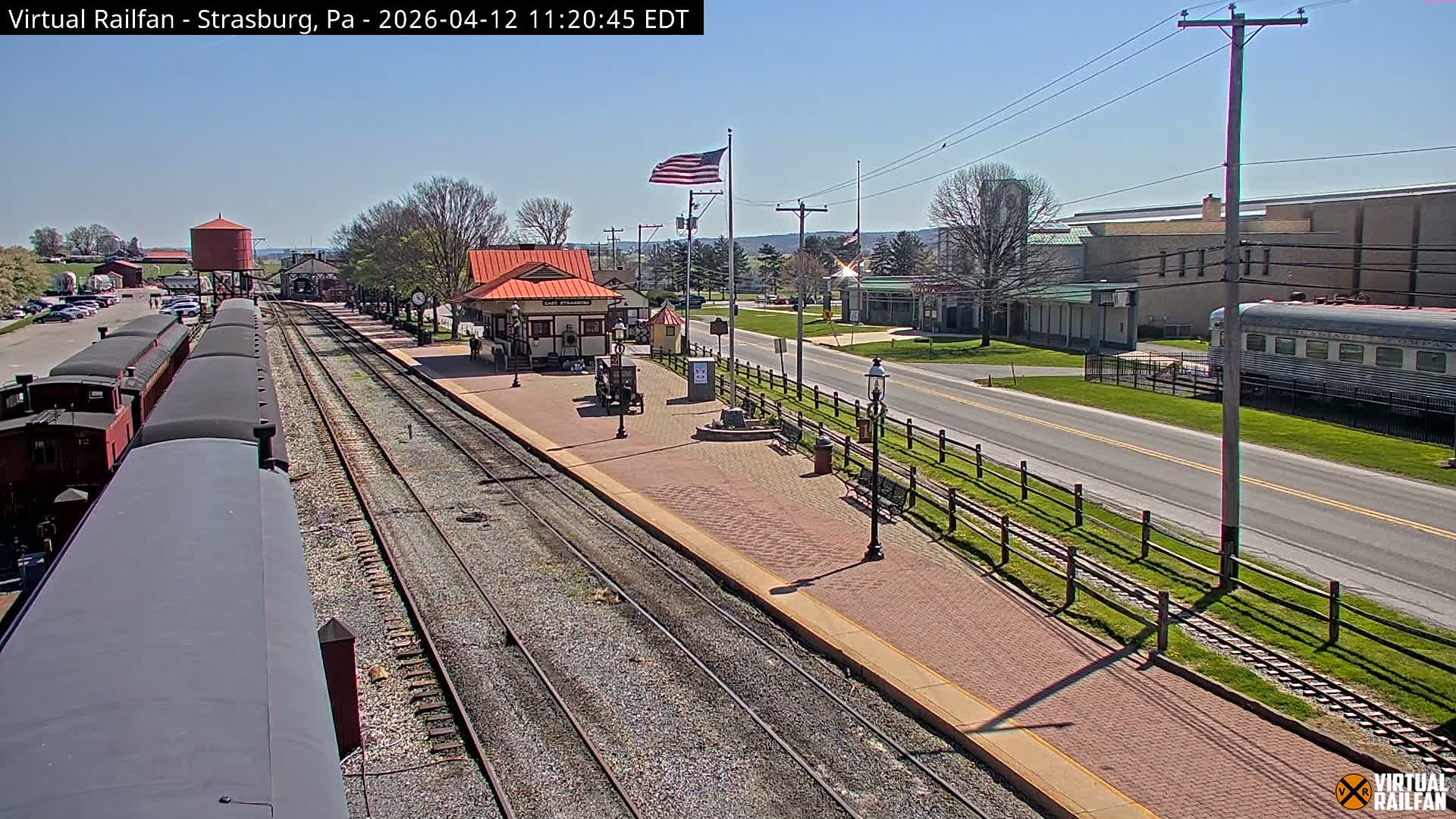 Pennsylvania, Strasburg Railroad Station & Railroad Museum of Museum Pennsylvania PTZ Live Cam - Strasburg, Lancaster, Pennsylvania, USA