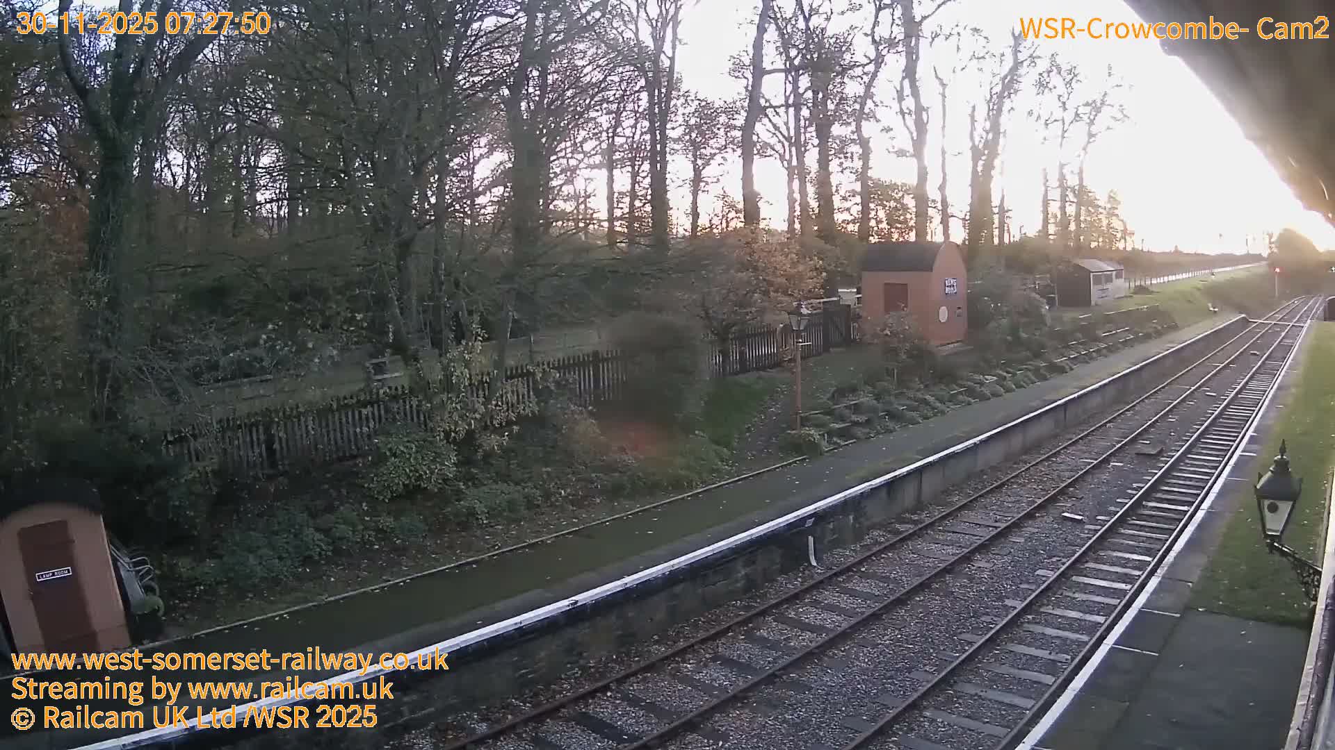 West Somerset Railway, Crowcombe Heathfield Railway Station towards East Live Cam - Taunton, Somerset, South West, England, United Kingdom
