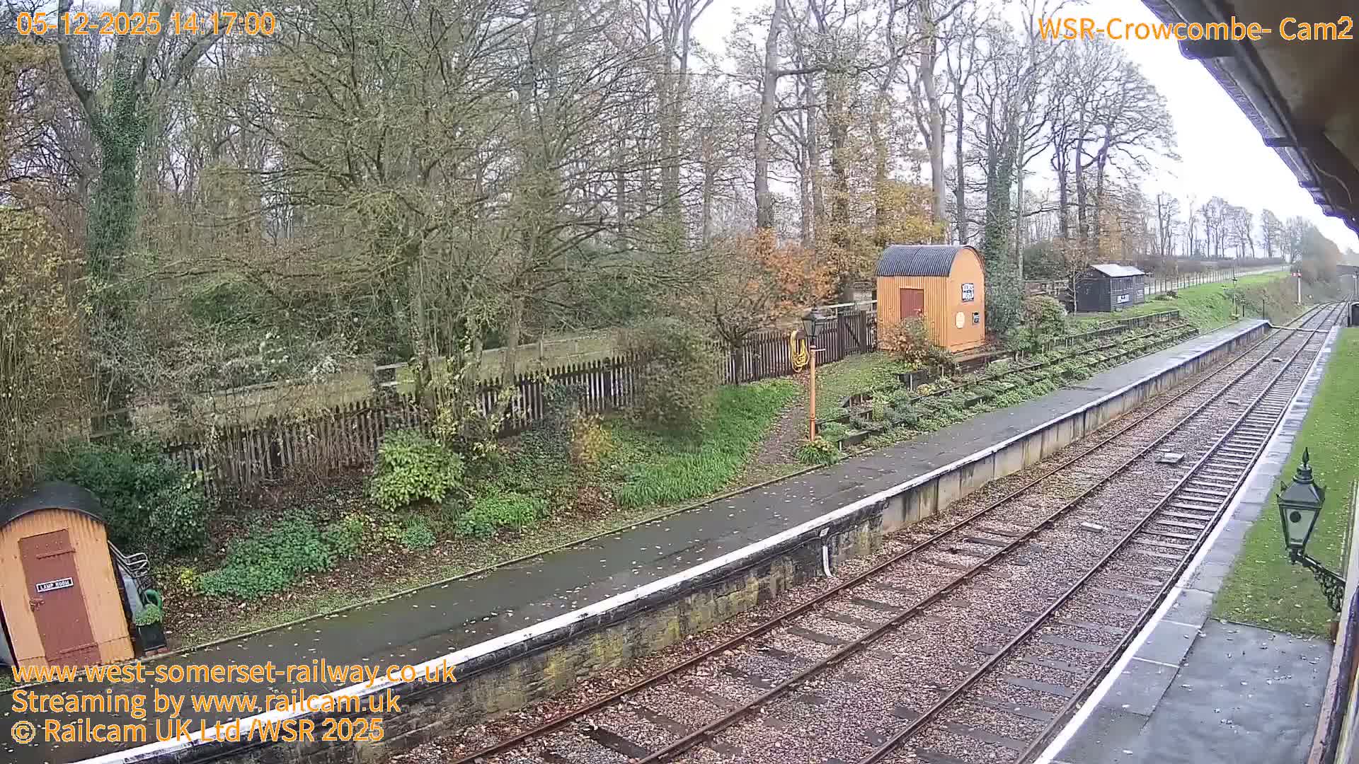 West Somerset Railway, Crowcombe Heathfield Railway Station towards East Live Cam - Taunton, Somerset, South West, England, United Kingdom