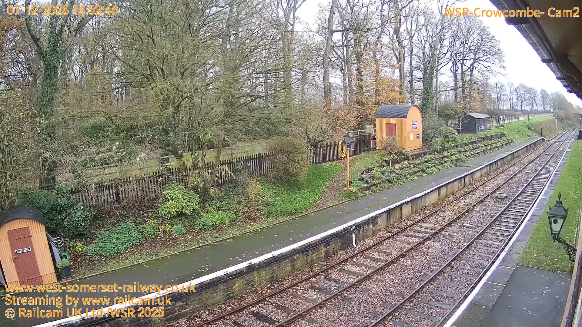 West Somerset Railway, Crowcombe Heathfield Railway Station towards East Live Cam - Taunton, Somerset, South West, England, United Kingdom