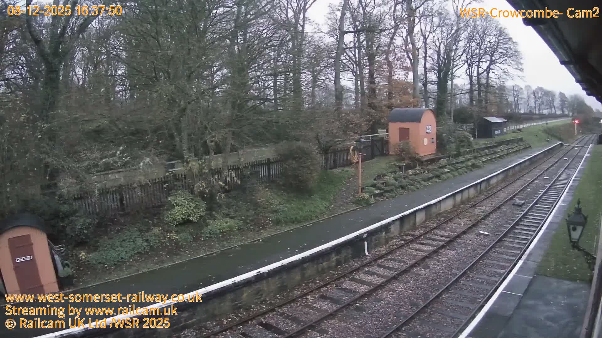 West Somerset Railway, Crowcombe Heathfield Railway Station towards East Live Cam - Taunton, Somerset, South West, England, United Kingdom