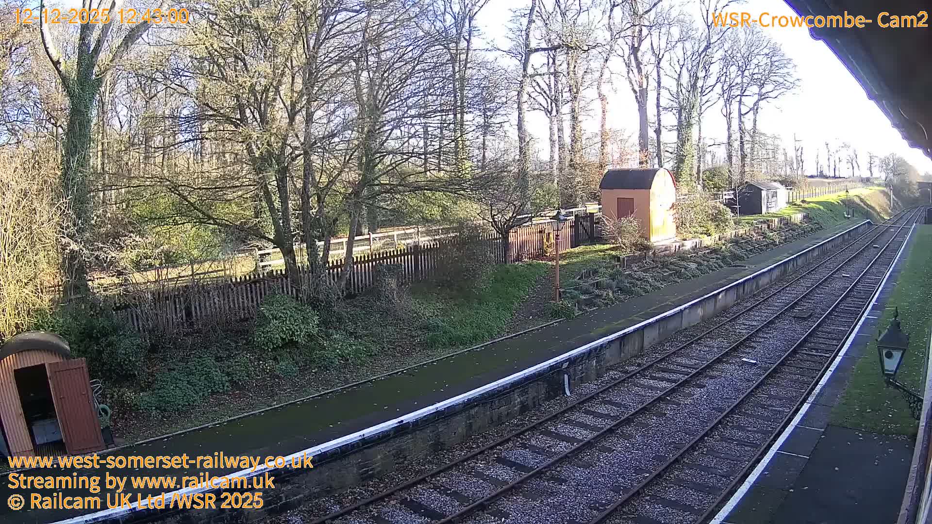 West Somerset Railway, Crowcombe Heathfield Railway Station towards East Live Cam - Taunton, Somerset, South West, England, United Kingdom