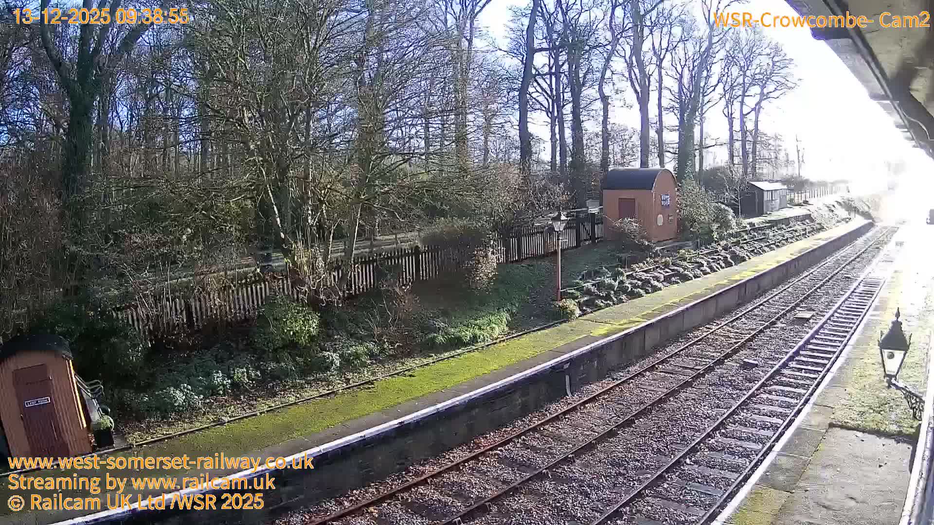 West Somerset Railway, Crowcombe Heathfield Railway Station towards East Live Cam - Taunton, Somerset, South West, England, United Kingdom
