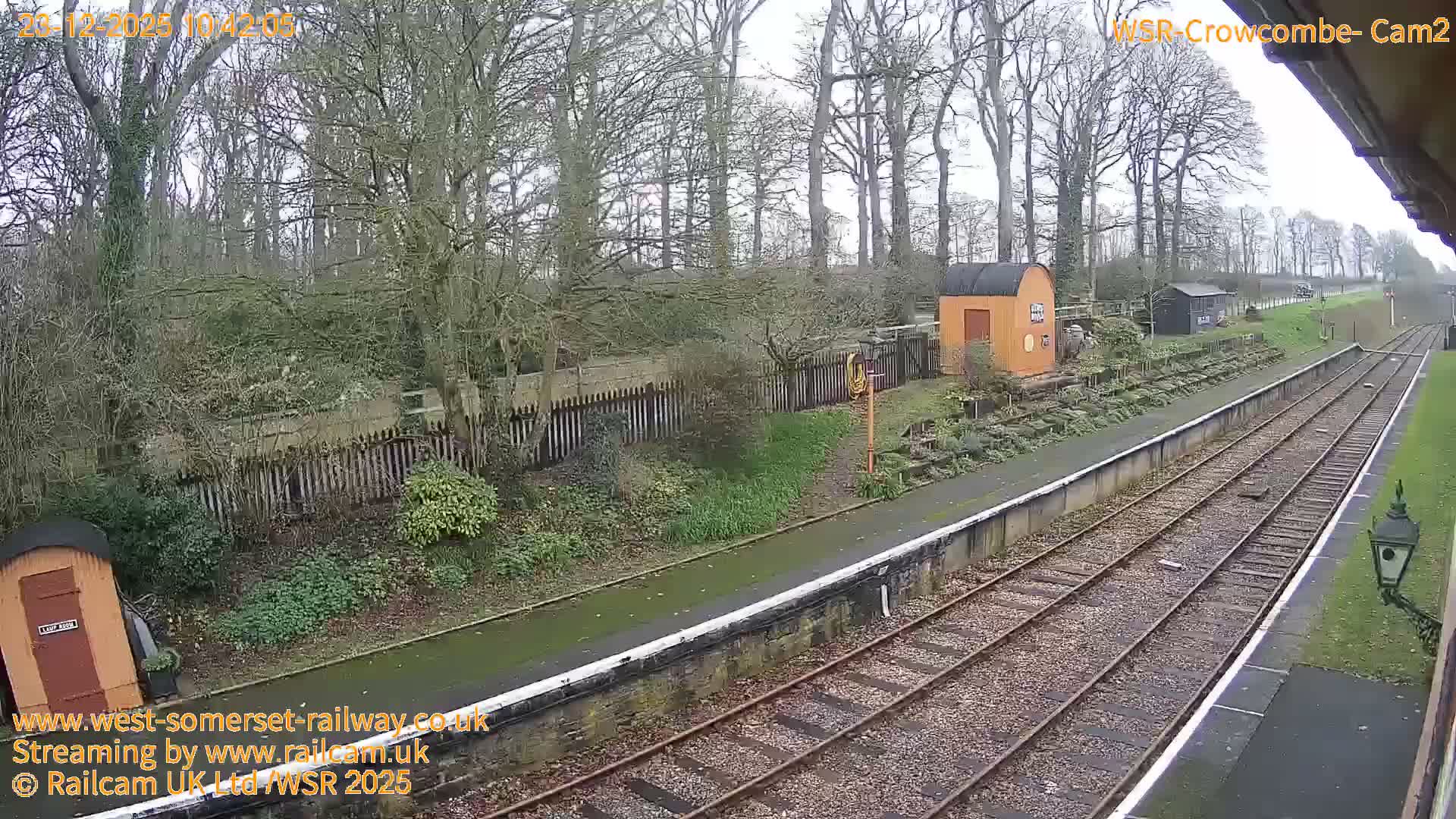 West Somerset Railway, Crowcombe Heathfield Railway Station towards East Live Cam - Taunton, Somerset, South West, England, United Kingdom