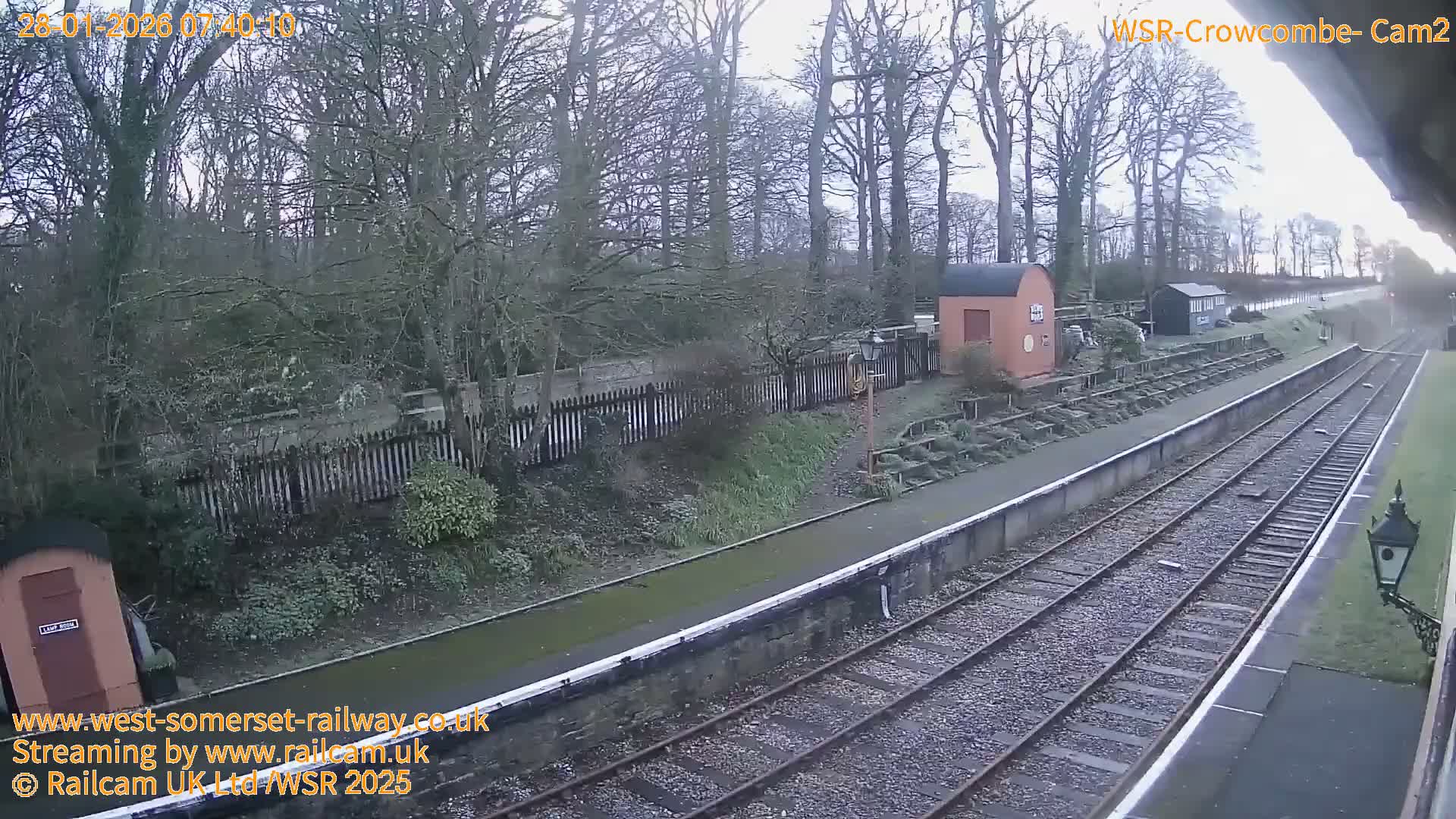 West Somerset Railway, Crowcombe Heathfield Railway Station towards East Live Cam - Taunton, Somerset, South West, England, United Kingdom