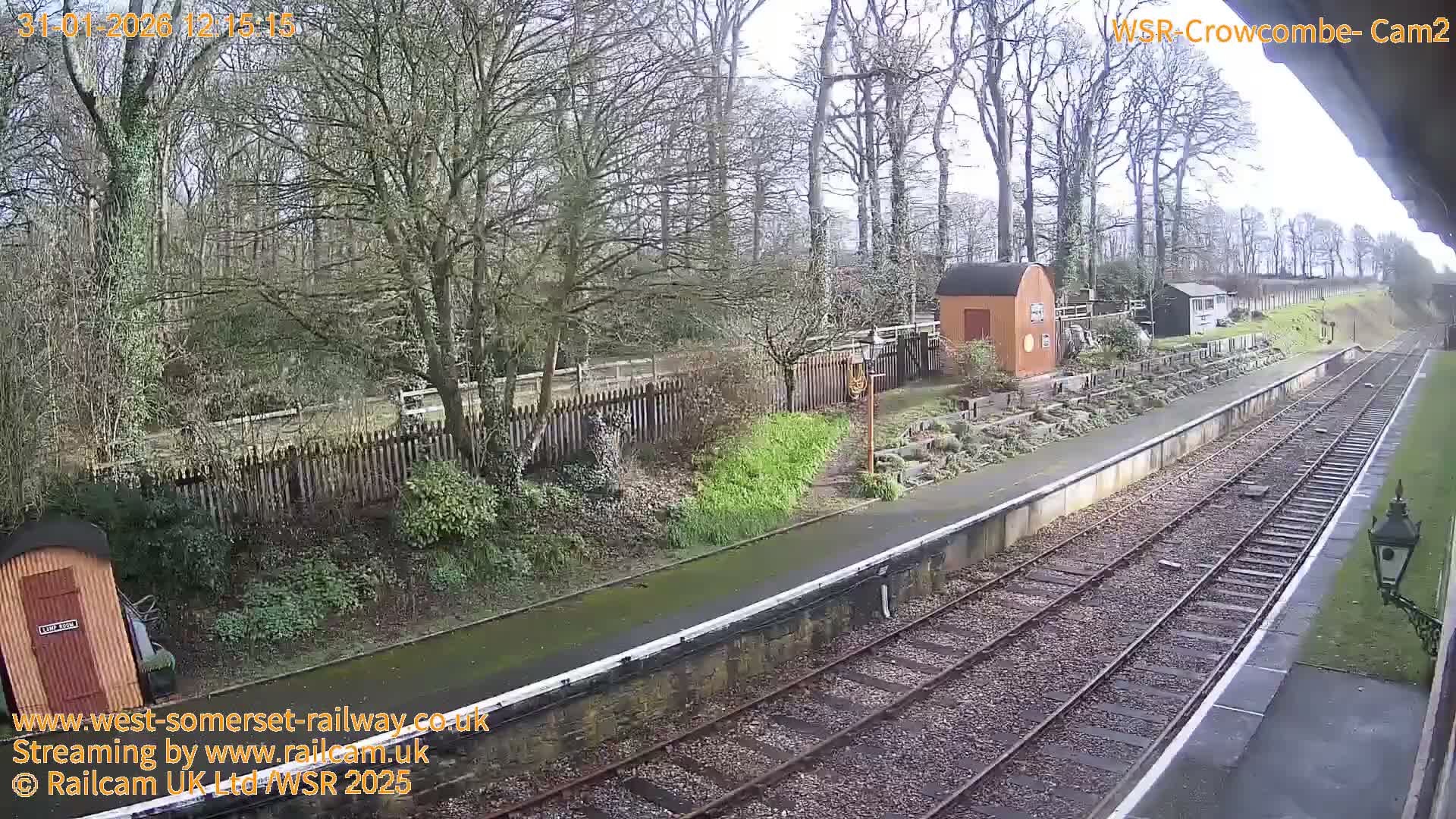 West Somerset Railway, Crowcombe Heathfield Railway Station towards East Live Cam - Taunton, Somerset, South West, England, United Kingdom