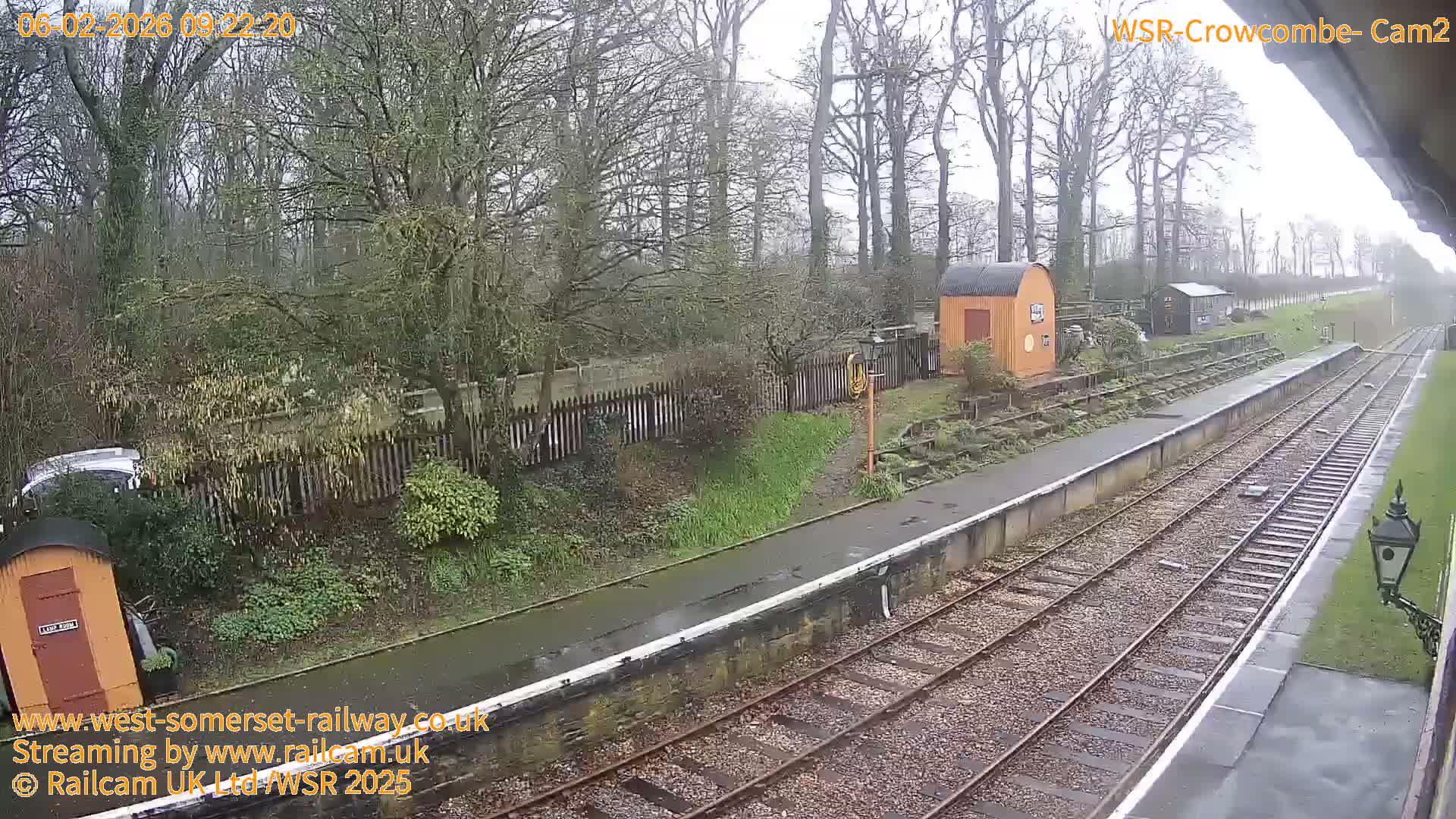 West Somerset Railway, Crowcombe Heathfield Railway Station towards East Live Cam - Taunton, Somerset, South West, England, United Kingdom