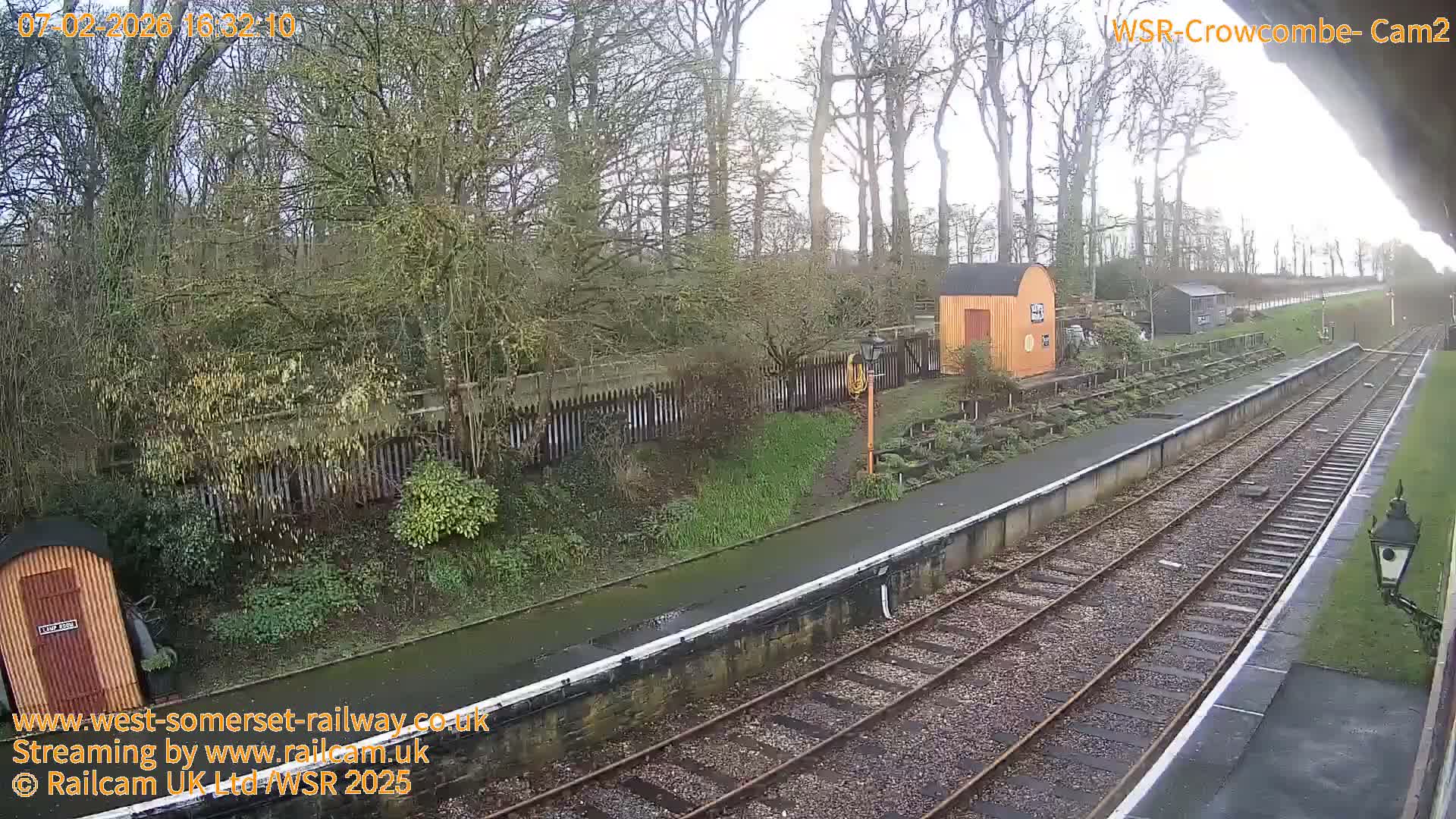 West Somerset Railway, Crowcombe Heathfield Railway Station towards East Live Cam - Taunton, Somerset, South West, England, United Kingdom