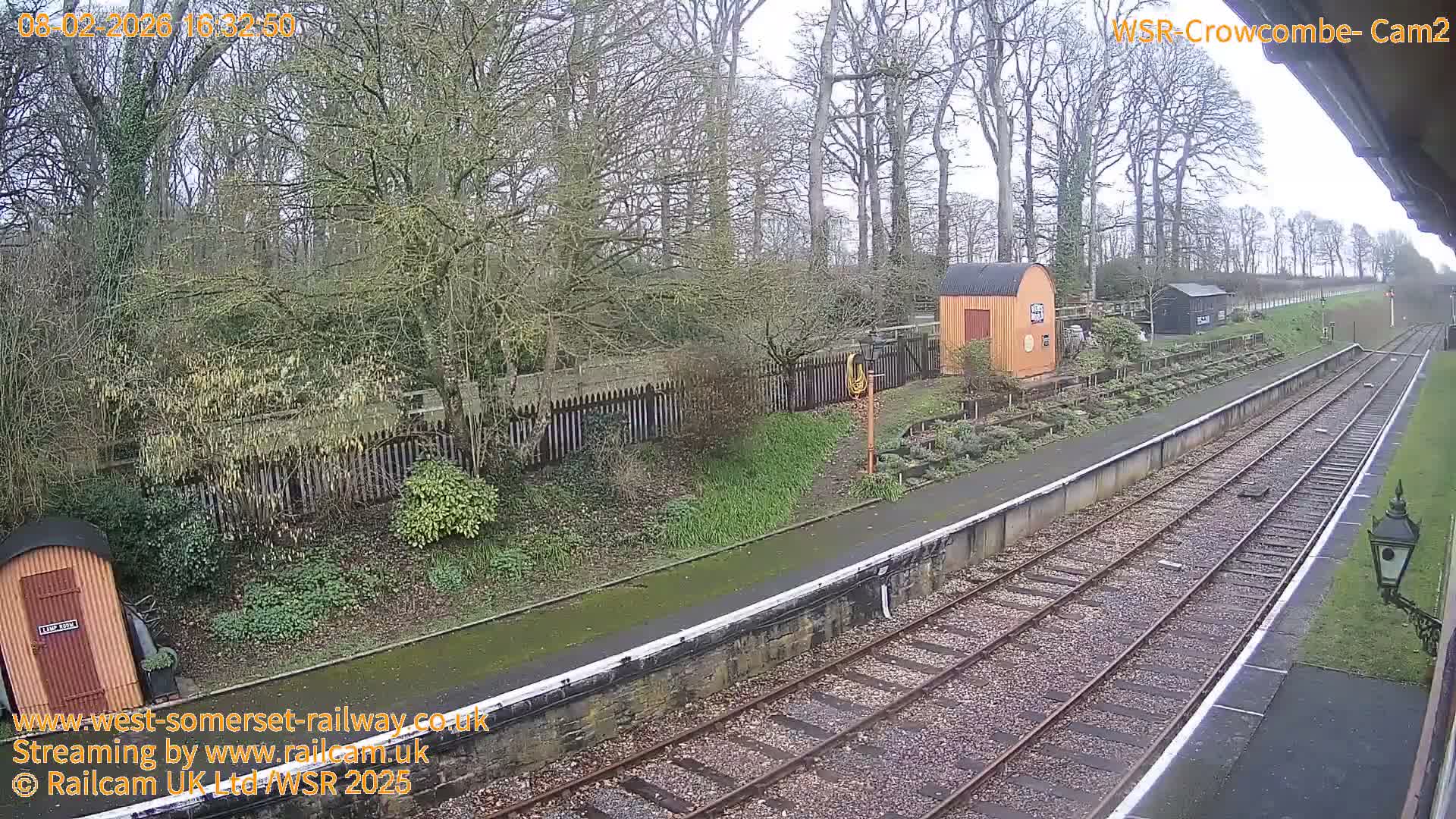 West Somerset Railway, Crowcombe Heathfield Railway Station towards East Live Cam - Taunton, Somerset, South West, England, United Kingdom