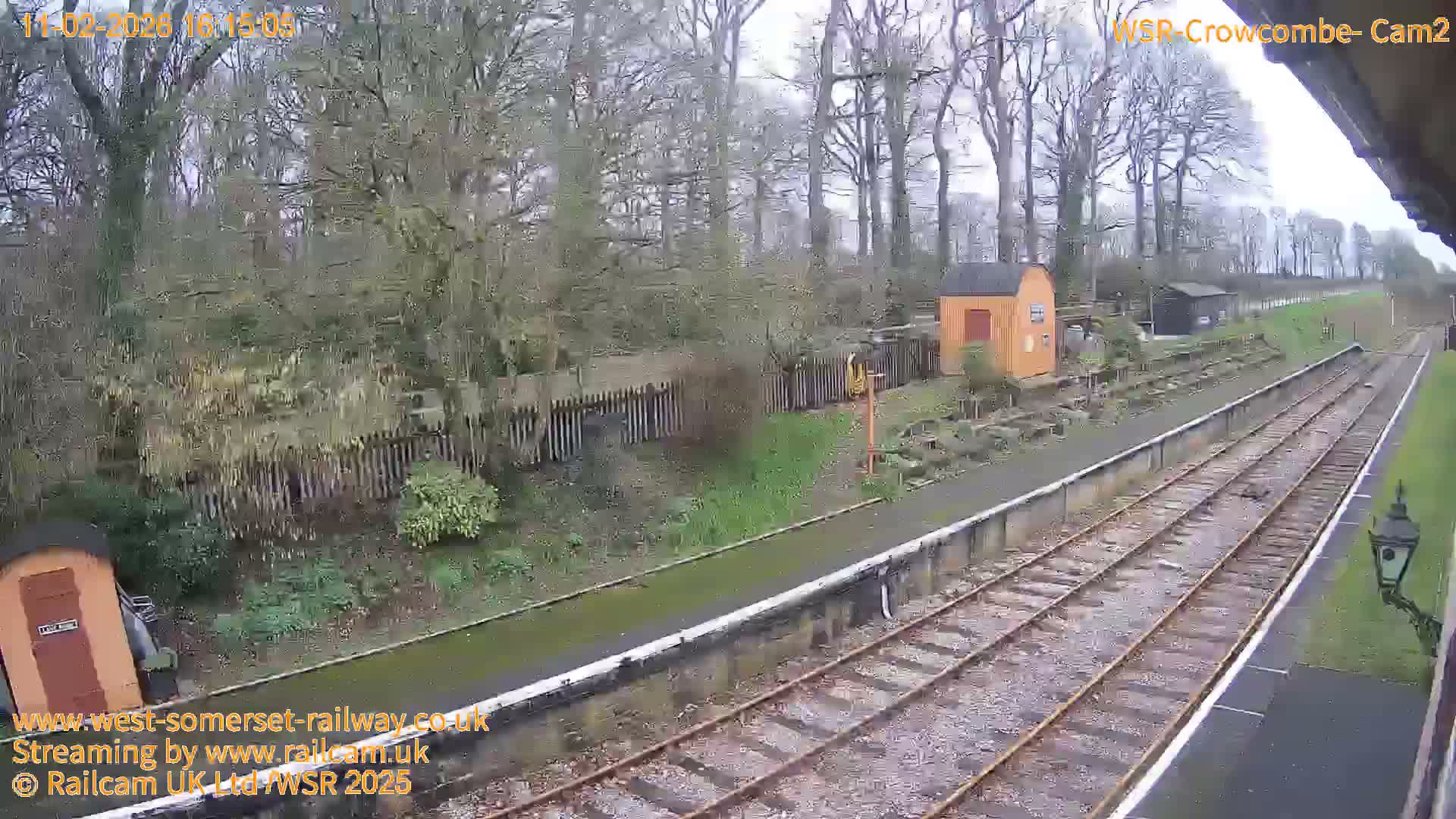 West Somerset Railway, Crowcombe Heathfield Railway Station towards East Live Cam - Taunton, Somerset, South West, England, United Kingdom