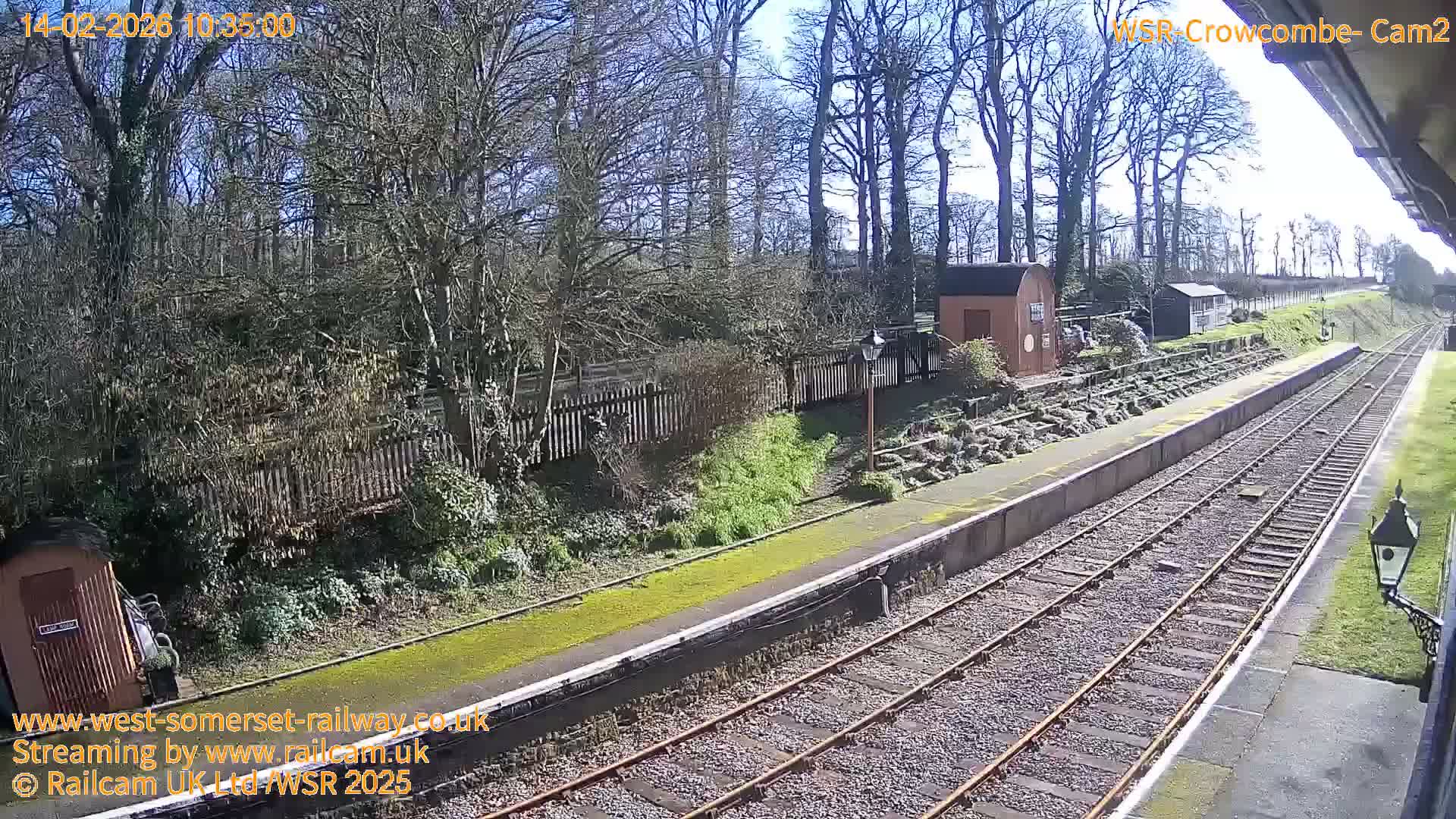 West Somerset Railway, Crowcombe Heathfield Railway Station towards East Live Cam - Taunton, Somerset, South West, England, United Kingdom
