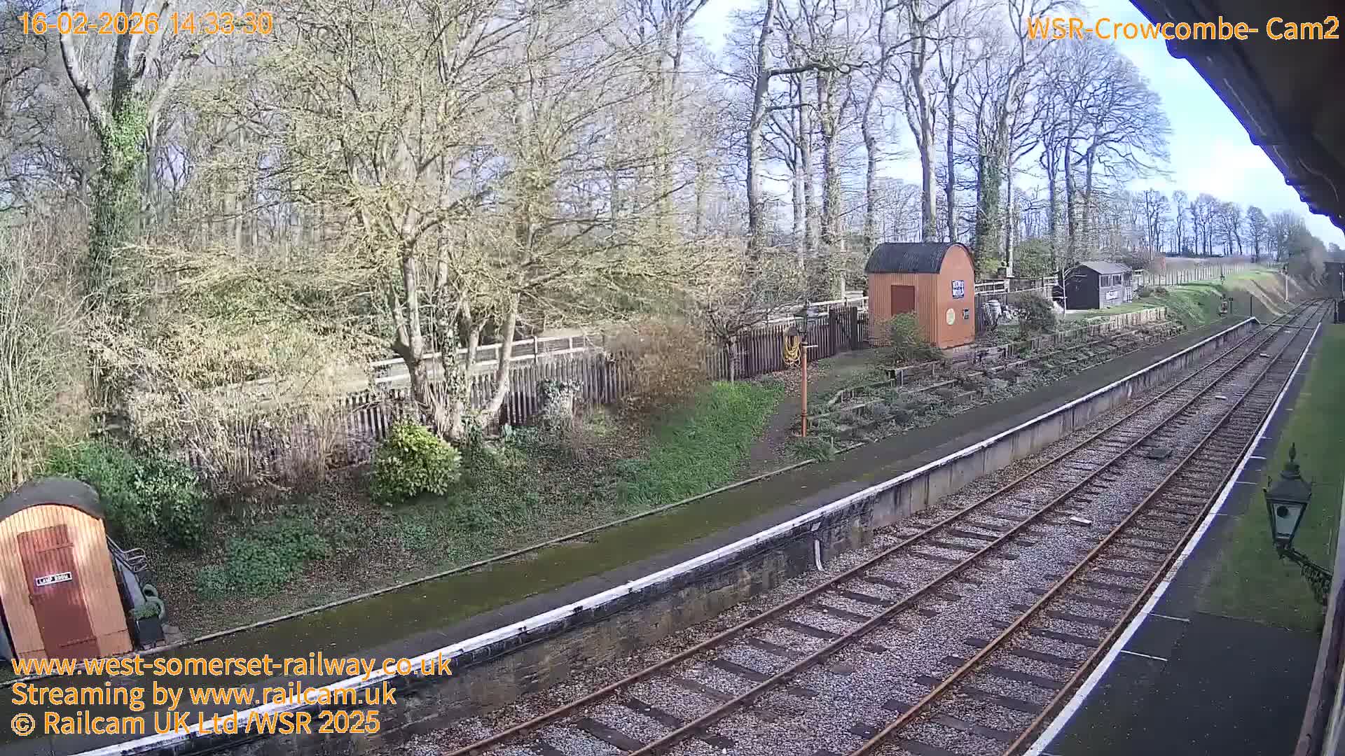 West Somerset Railway, Crowcombe Heathfield Railway Station towards East Live Cam - Taunton, Somerset, South West, England, United Kingdom