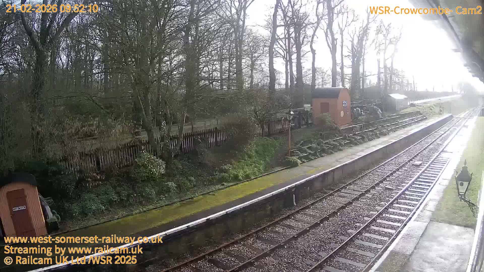 West Somerset Railway, Crowcombe Heathfield Railway Station towards East Live Cam - Taunton, Somerset, South West, England, United Kingdom