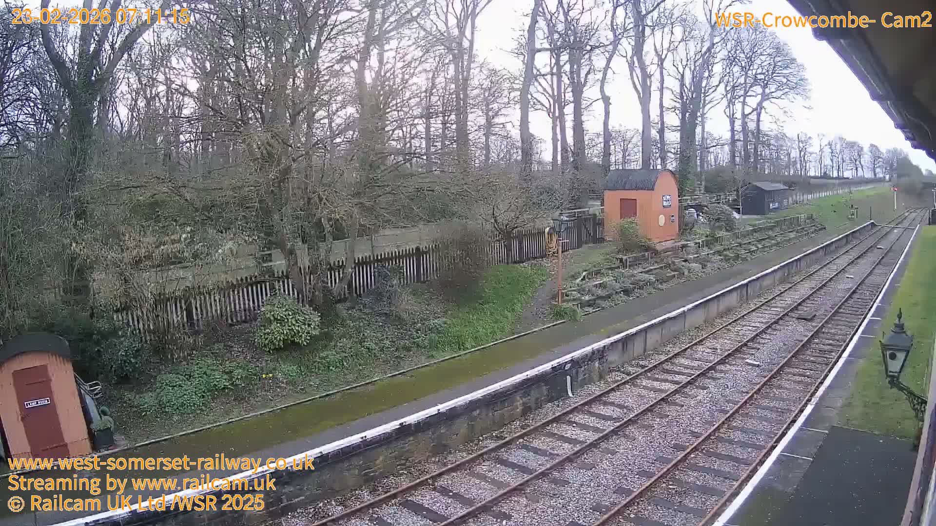 West Somerset Railway, Crowcombe Heathfield Railway Station towards East Live Cam - Taunton, Somerset, South West, England, United Kingdom