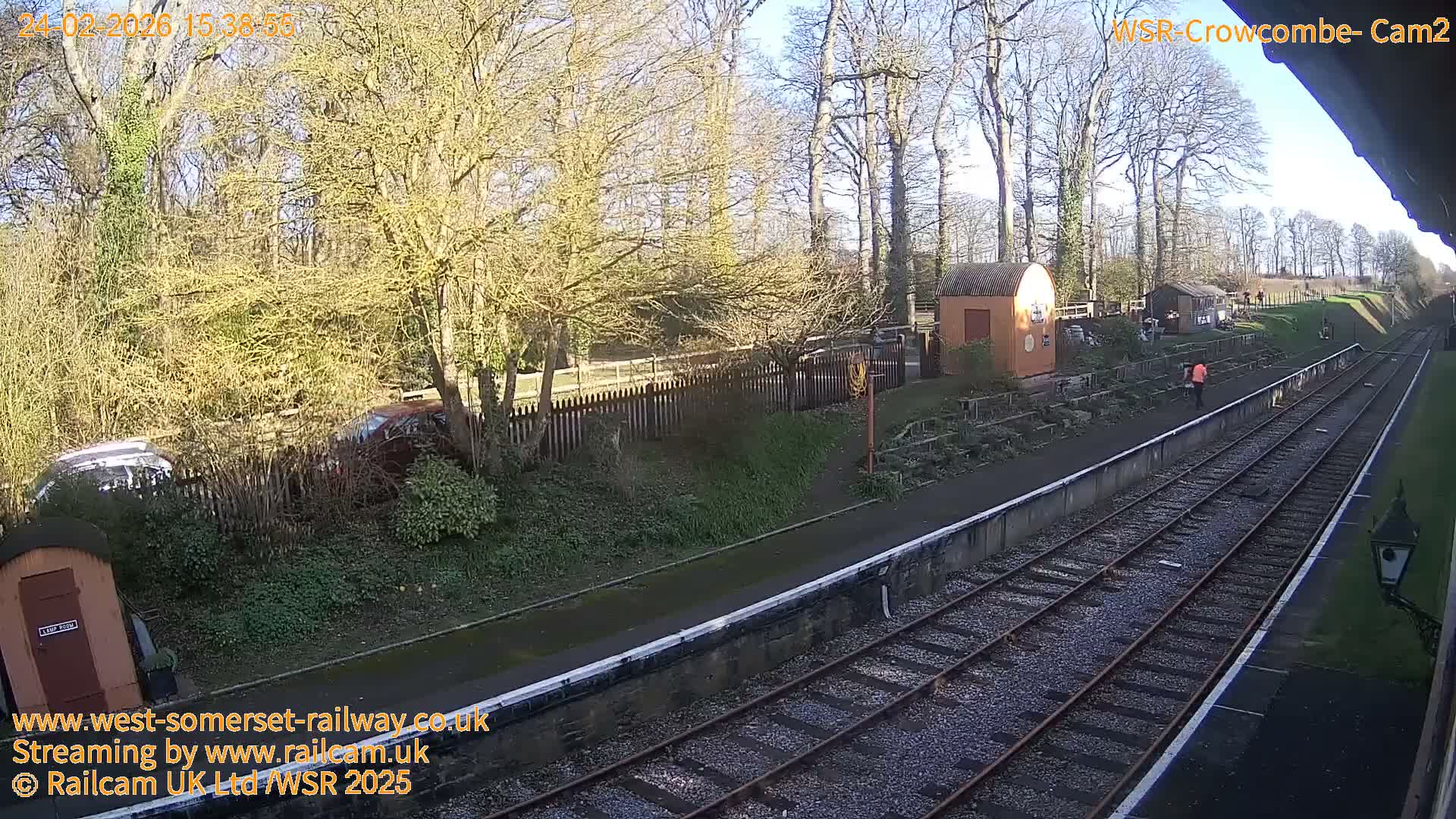 West Somerset Railway, Crowcombe Heathfield Railway Station towards East Live Cam - Taunton, Somerset, South West, England, United Kingdom