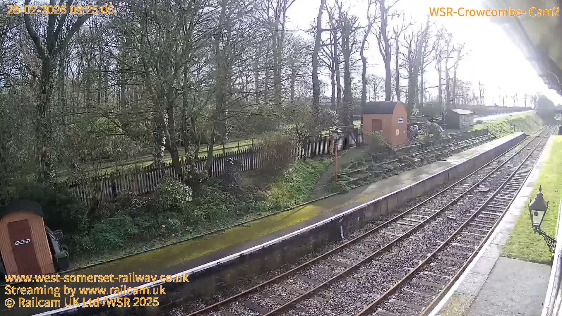 West Somerset Railway, Crowcombe Heathfield Railway Station towards East Live Cam - Taunton, Somerset, South West, England, United Kingdom