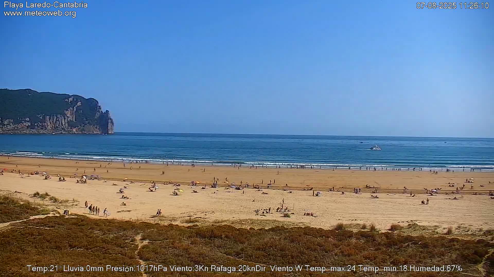 Playa de Laredo Beach Live Cam - Costa Oriental, Cantabria, Spain