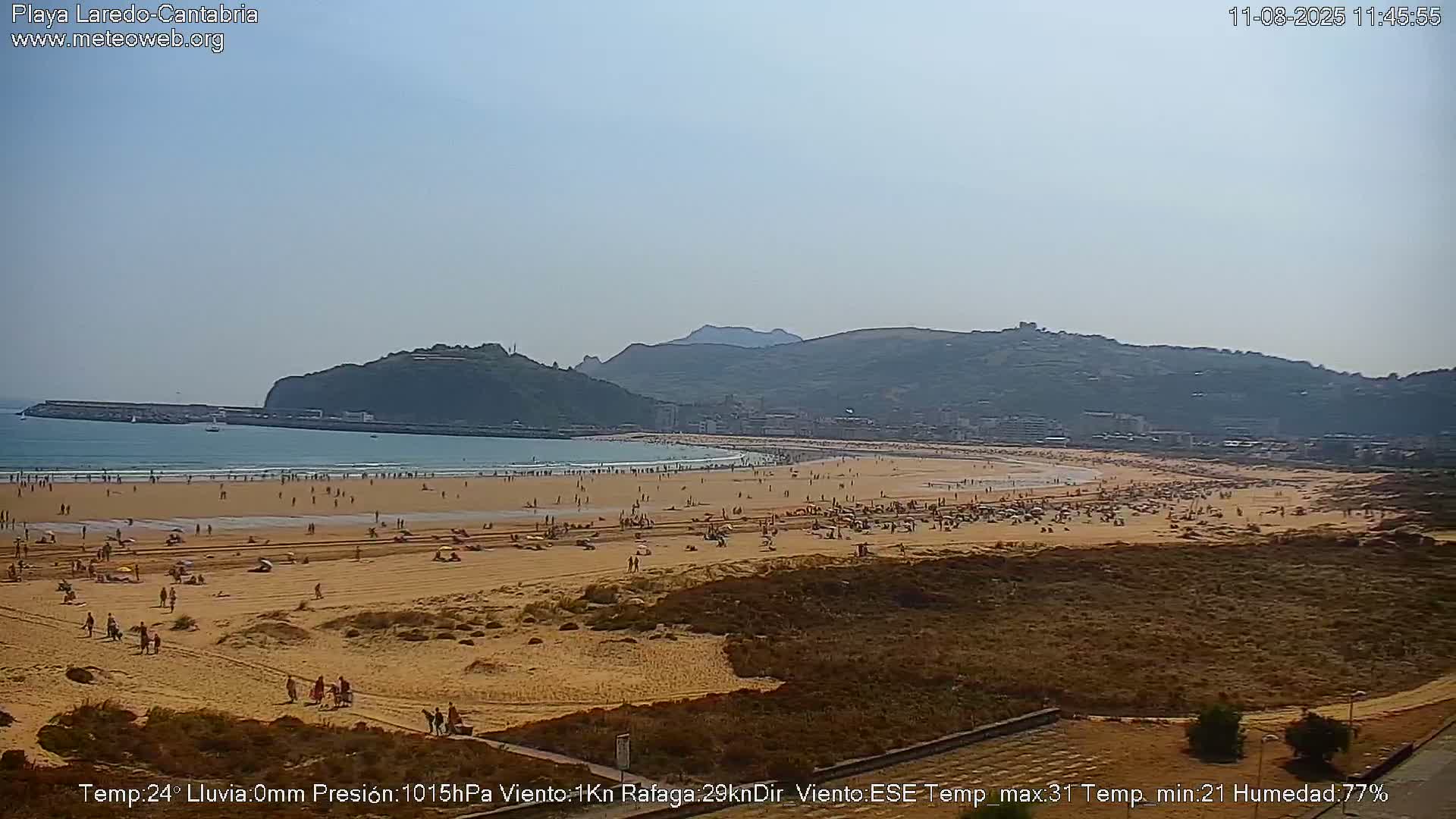 Playa de Laredo Beach Live Cam - Costa Oriental, Cantabria, Spain