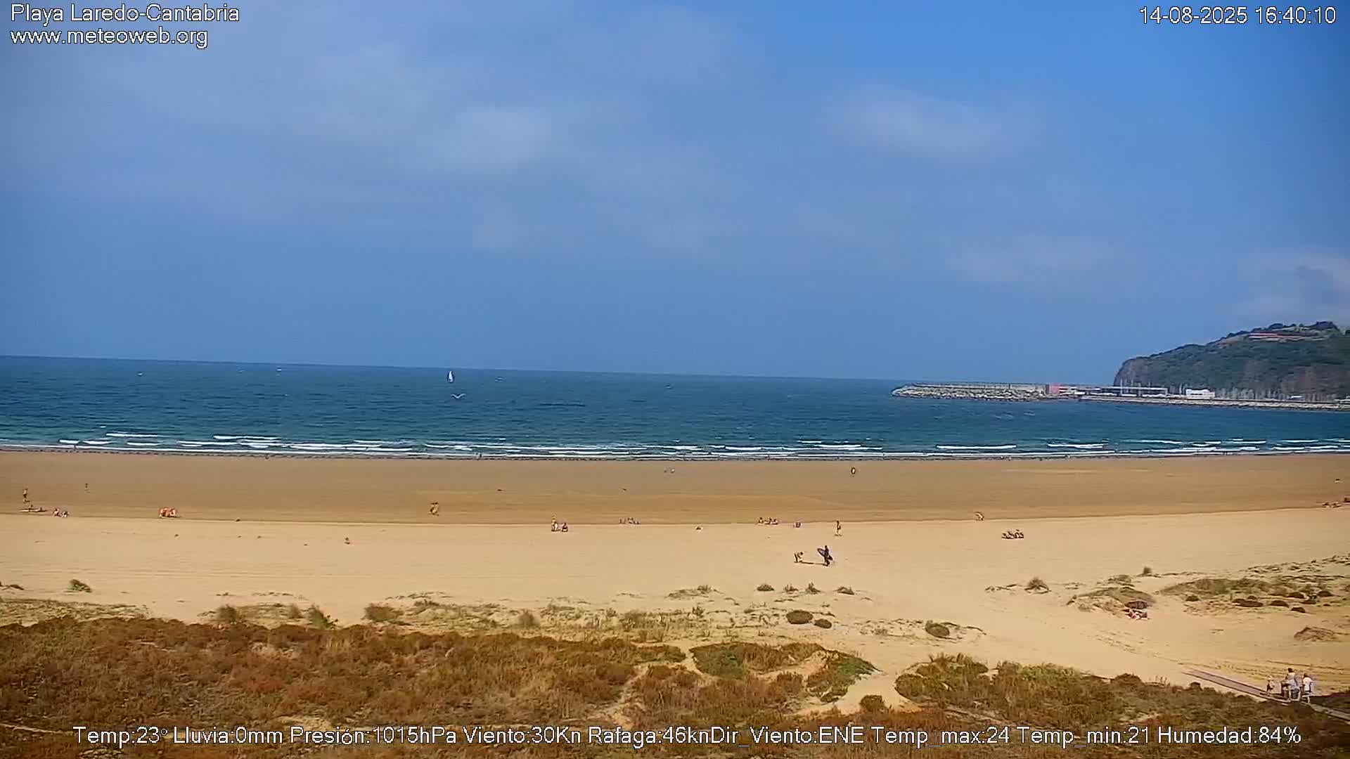 Playa de Laredo Beach Live Cam - Costa Oriental, Cantabria, Spain