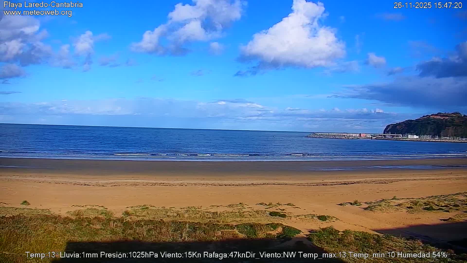 Playa de Laredo Beach Live Cam - Costa Oriental, Cantabria, Spain