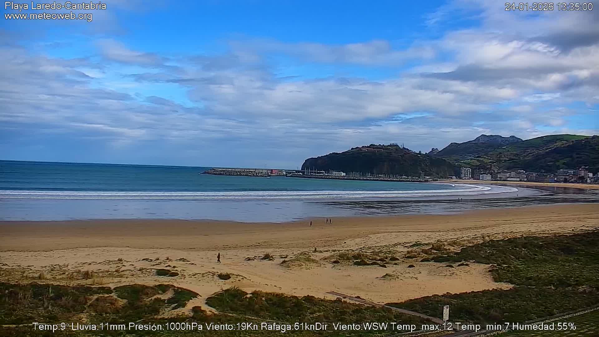 Playa de Laredo Beach Live Cam - Costa Oriental, Cantabria, Spain
