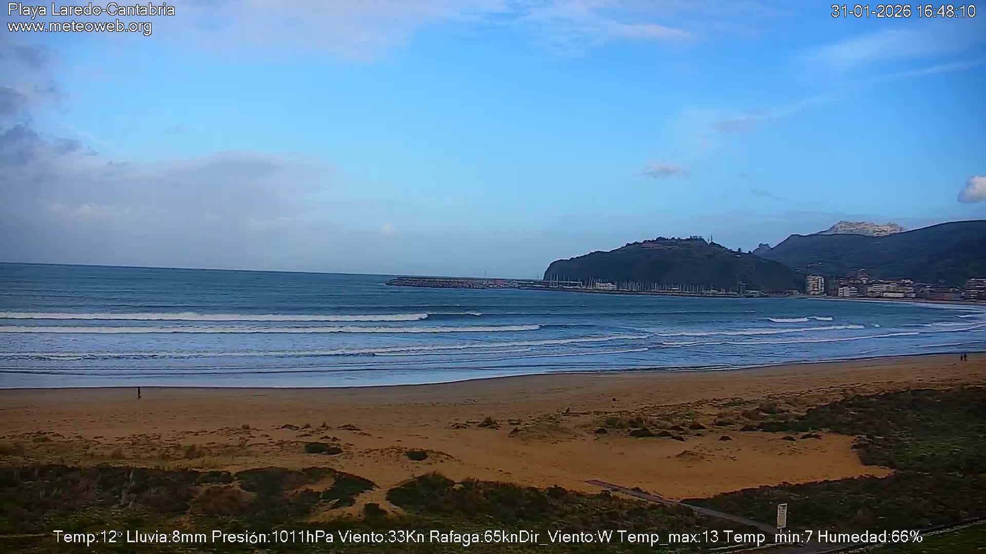 Playa de Laredo Beach Live Cam - Costa Oriental, Cantabria, Spain