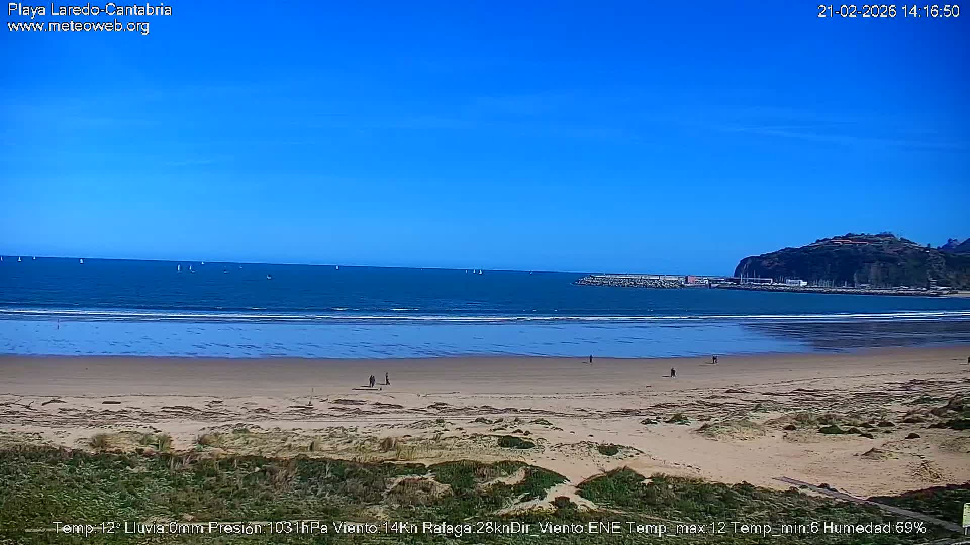 Playa de Laredo Beach Live Cam - Costa Oriental, Cantabria, Spain
