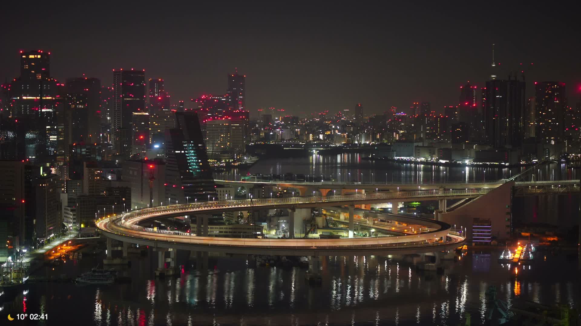 Tokyo City Center Skyline, Tokyo Bay & Rainbow Bridge (東京の街並み、東京湾、レインボーブリッジ)  Live Cam - Minato-ku, Tokyo, Kantō, Honshu, Japan