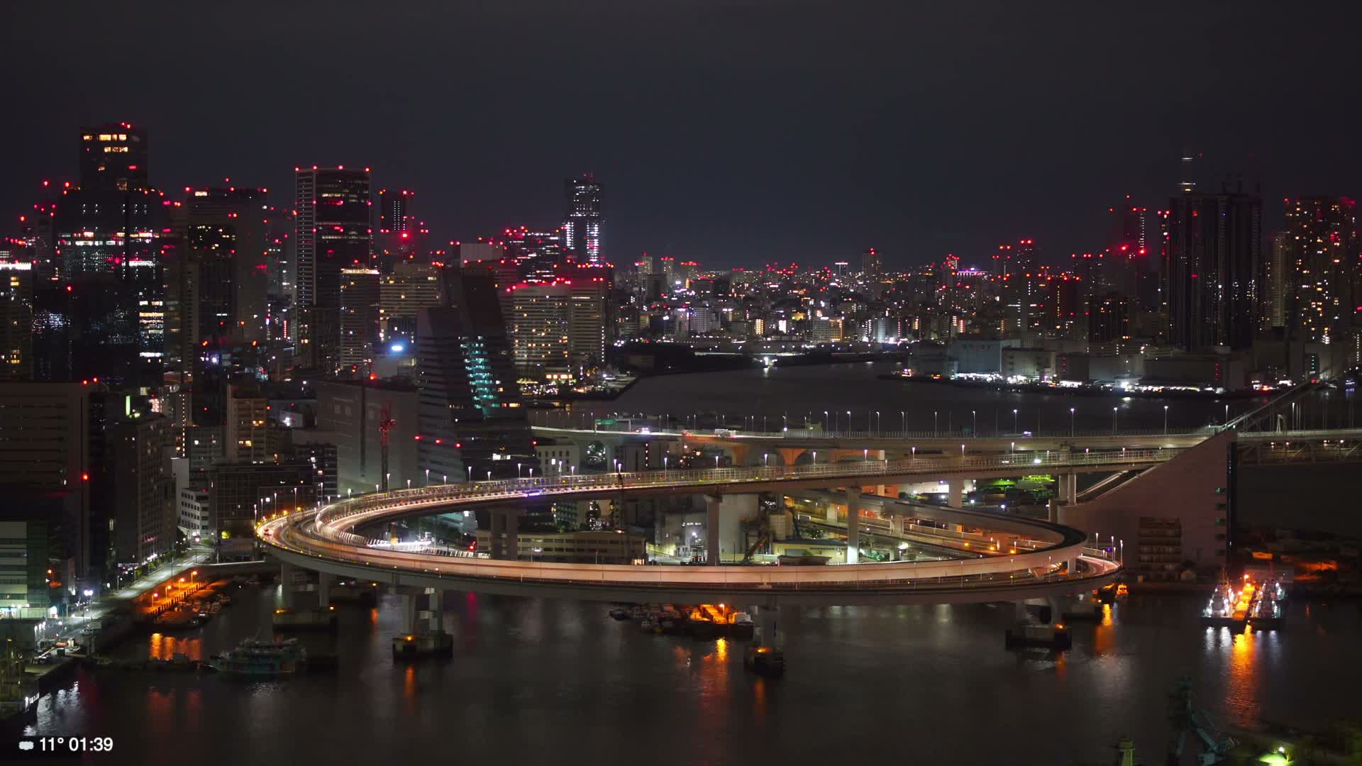 Tokyo City Center Skyline, Tokyo Bay & Rainbow Bridge (東京の街並み、東京湾、レインボーブリッジ)  Live Cam - Minato-ku, Tokyo, Kantō, Honshu, Japan