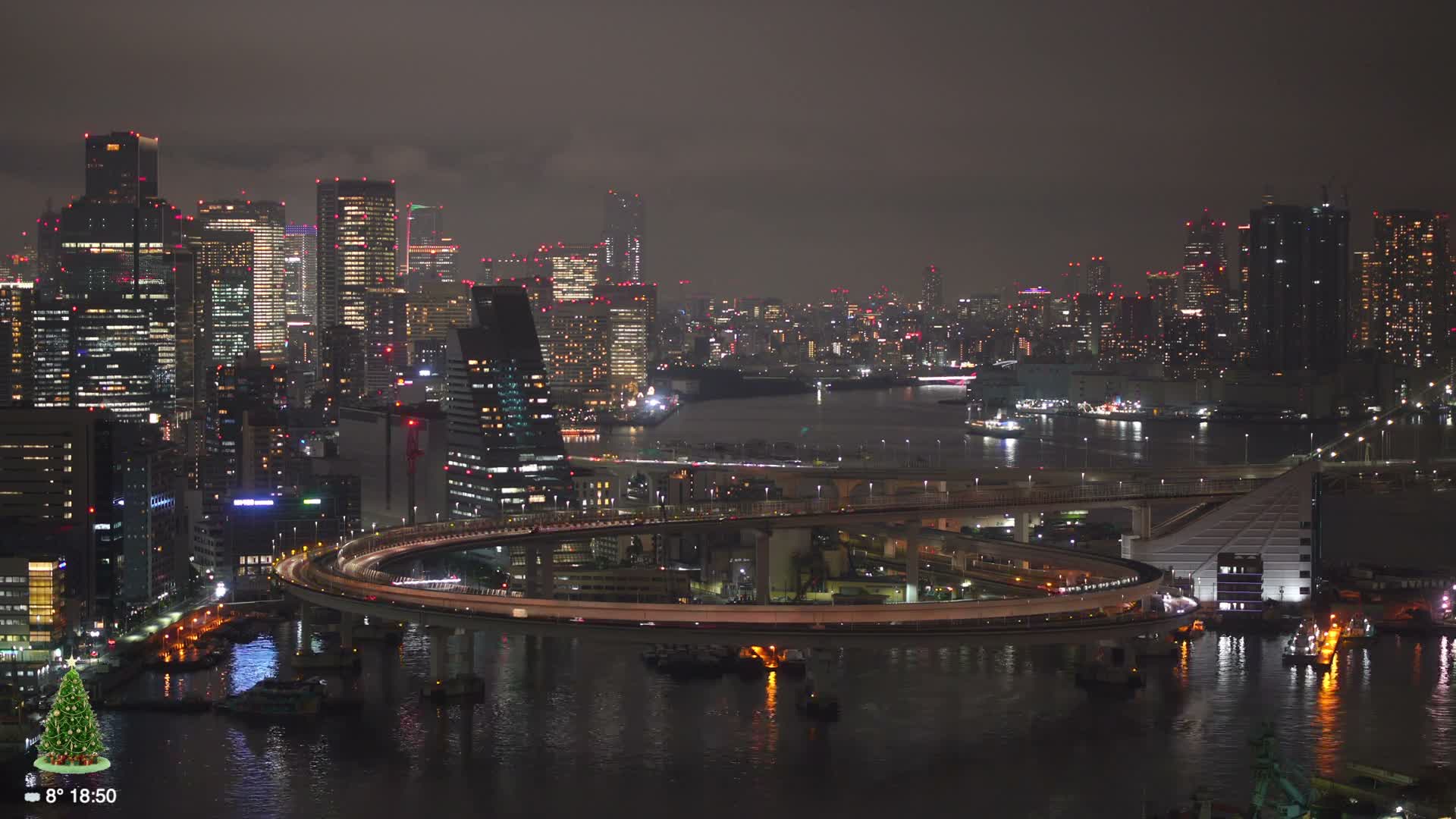 Tokyo City Center Skyline, Tokyo Bay & Rainbow Bridge (東京の街並み、東京湾、レインボーブリッジ)  Live Cam - Minato-ku, Tokyo, Kantō, Honshu, Japan