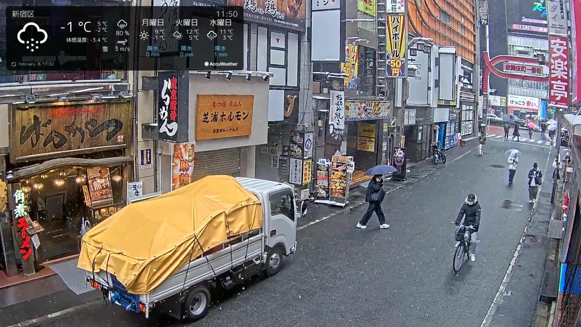 Tokyo, Shinjuku Kabukicho Ichiban-gai Street towards North (東京 新宿 歌舞伎町一番街通り) Live Cam - Kabukichō, Shinjuku-ku, Tokyo, Kantō, Honshu, Japan