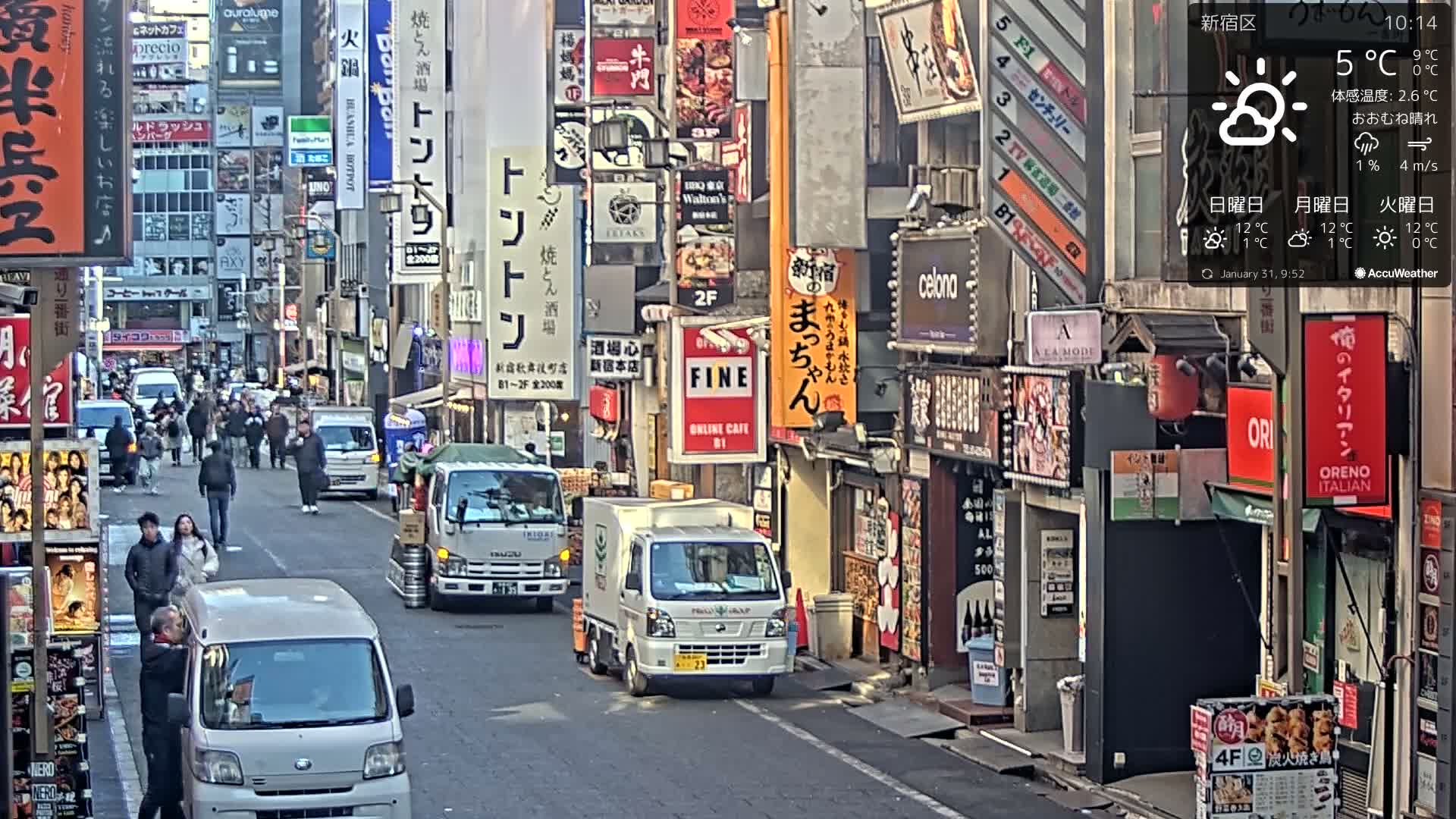 Tokyo, Shinjuku Kabukicho Ichiban-gai Street towards South (東京 新宿 歌舞伎町一番街通り) Live Cam - Kabukichō, Shinjuku-ku, Tokyo, Kantō, Honshu, Japan