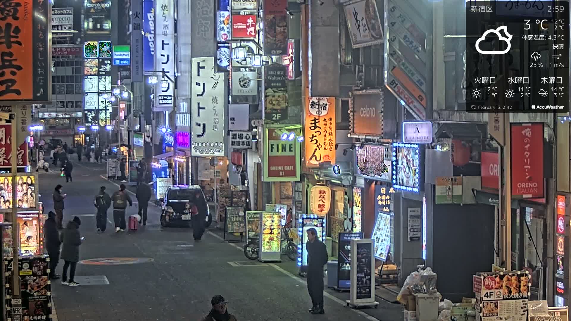 Tokyo, Shinjuku Kabukicho Ichiban-gai Street towards South (東京 新宿 歌舞伎町一番街通り) Live Cam - Kabukichō, Shinjuku-ku, Tokyo, Kantō, Honshu, Japan