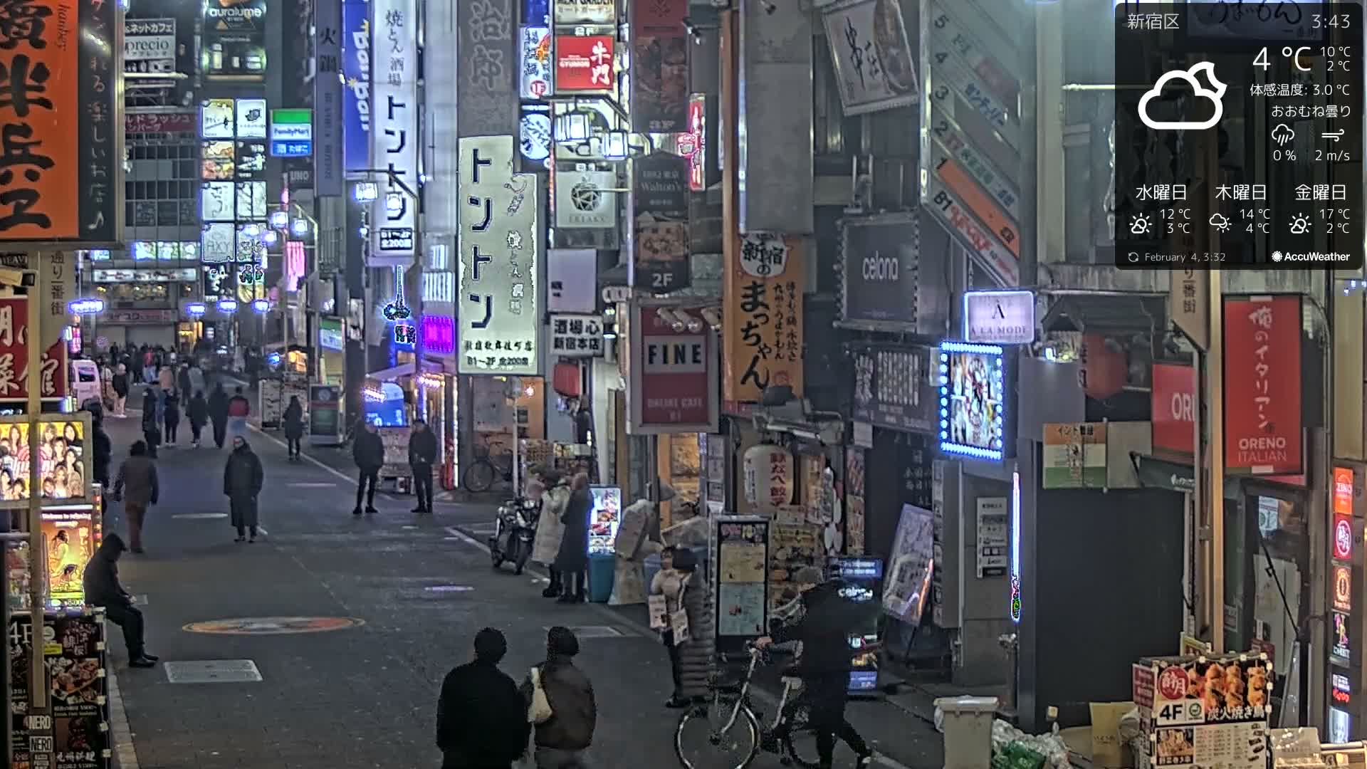 Tokyo, Shinjuku Kabukicho Ichiban-gai Street towards South (東京 新宿 歌舞伎町一番街通り) Live Cam - Kabukichō, Shinjuku-ku, Tokyo, Kantō, Honshu, Japan