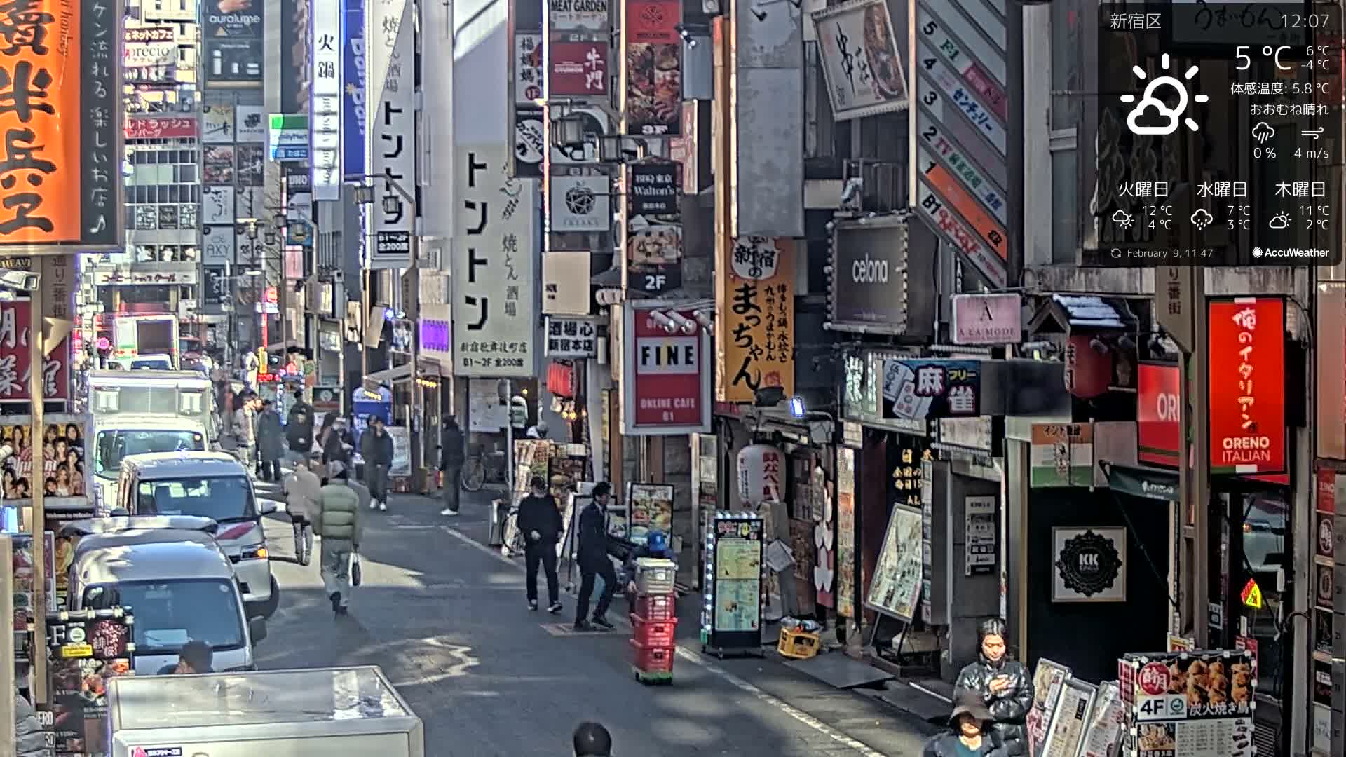 Tokyo, Shinjuku Kabukicho Ichiban-gai Street towards South (東京 新宿 歌舞伎町一番街通り) Live Cam - Kabukichō, Shinjuku-ku, Tokyo, Kantō, Honshu, Japan